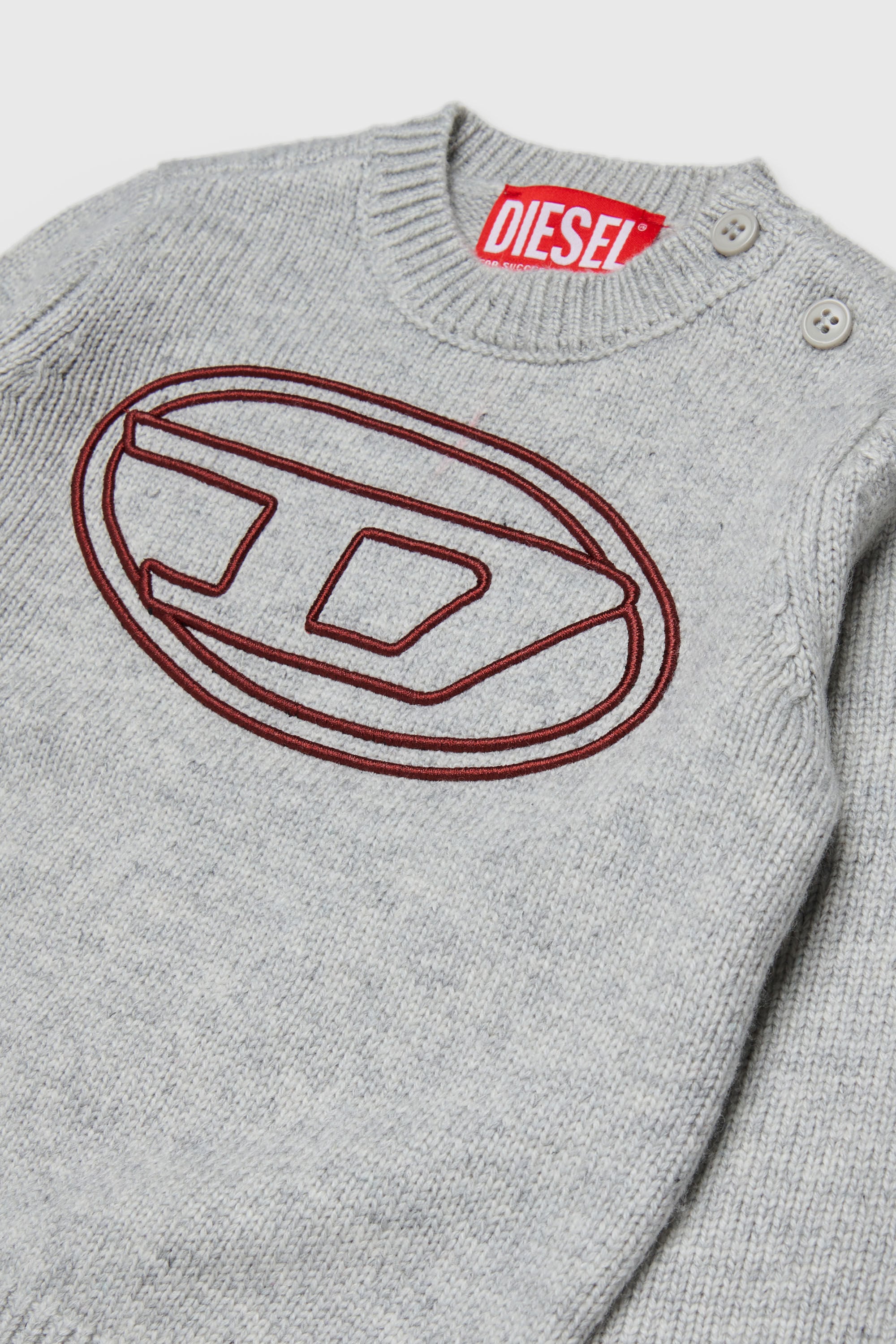 Diesel - KOMYB, Herren Pullover mit Kaschmiranteil und gro&szlig;em Oval D in Grau - 3