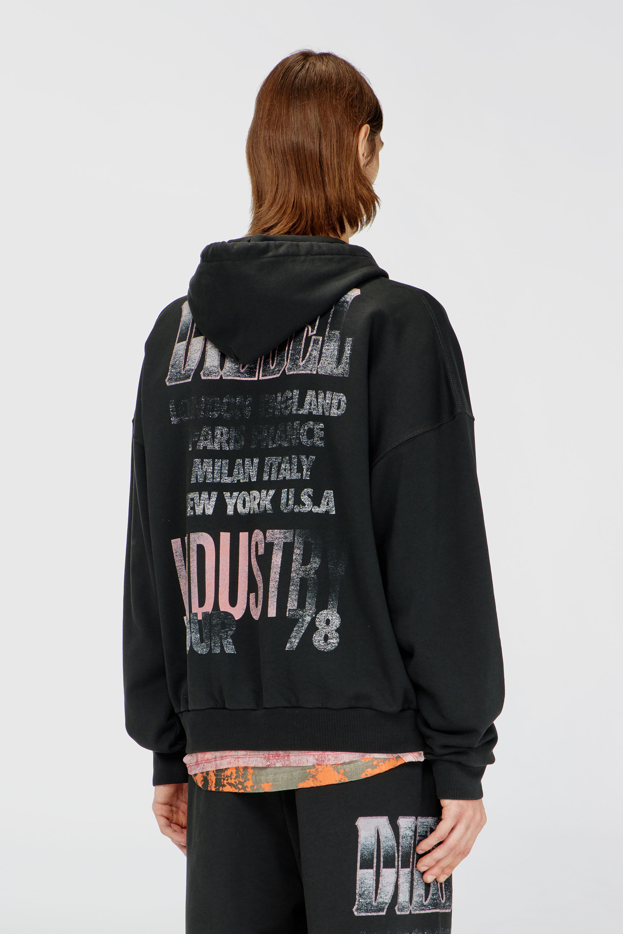 Diesel - S-WILL-ZIP, Herren Kapuzensweatjacke mit Konzertgrafiken und Rei&szlig;verschluss in null - 4