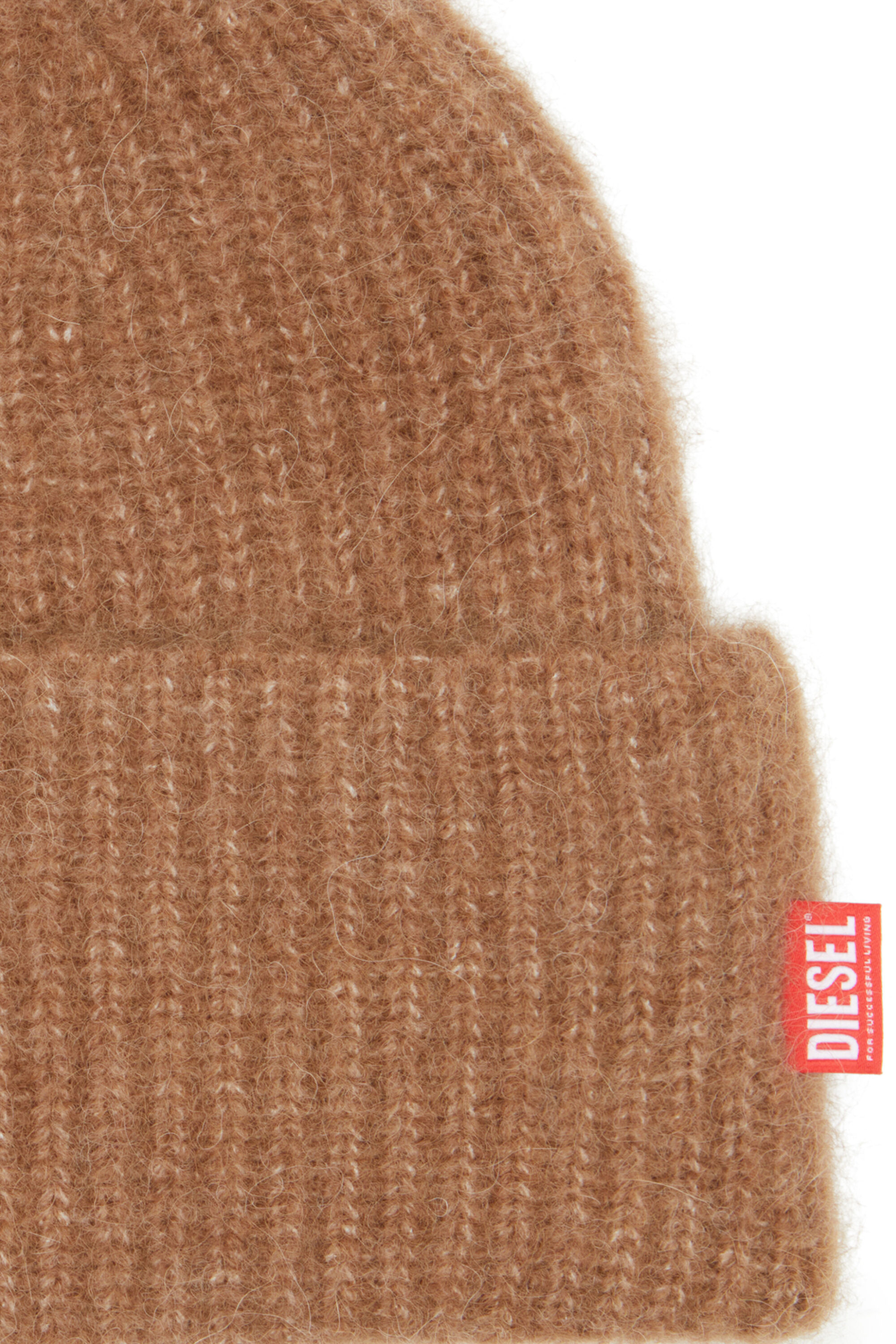 Diesel - K-LOLLO-HAT, Unisex Rippenstrick-Alpakamütze in Braun - 3
