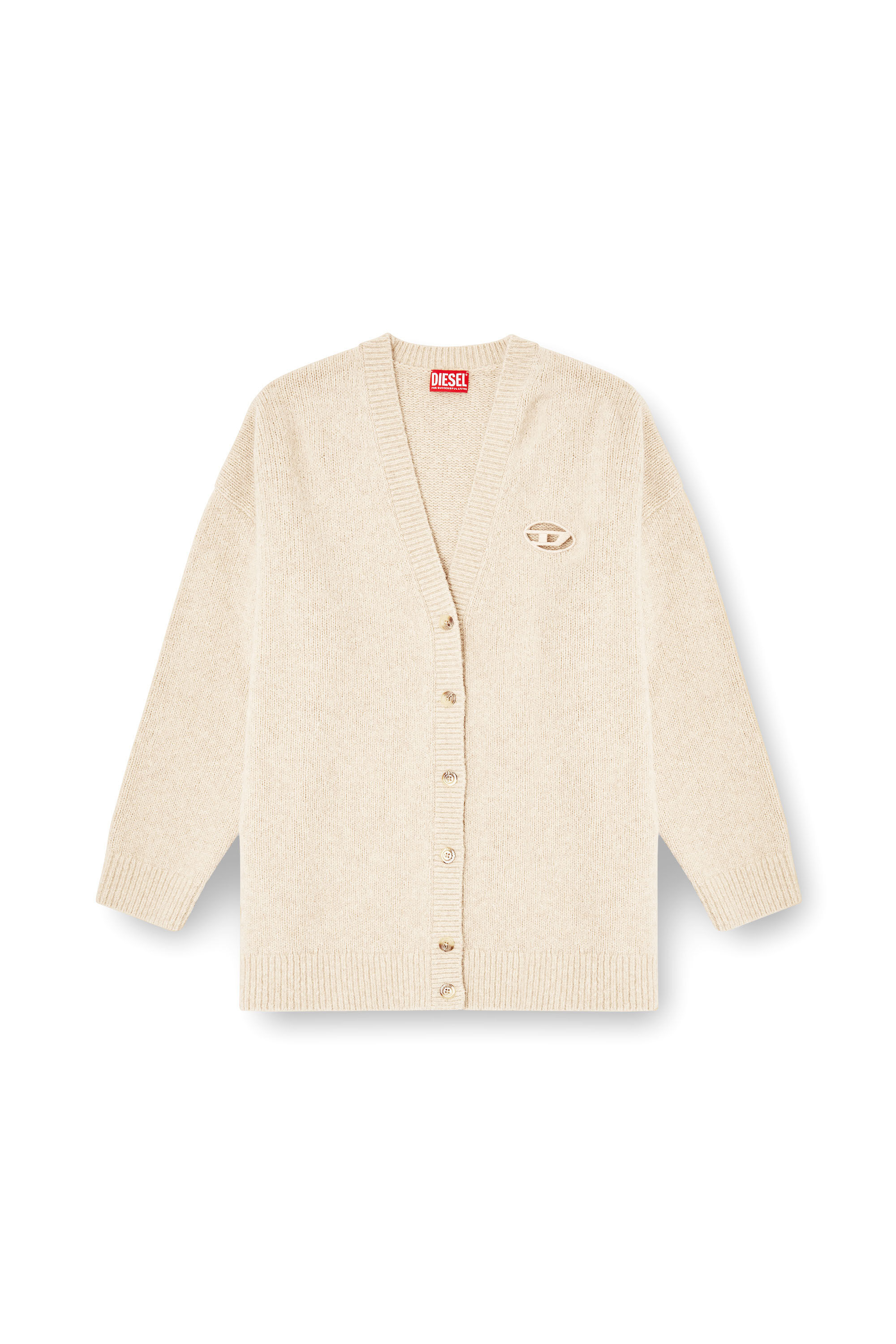Diesel - M-AREELA, Cardigan in wool and alpaca blend Donna in Beige - 2