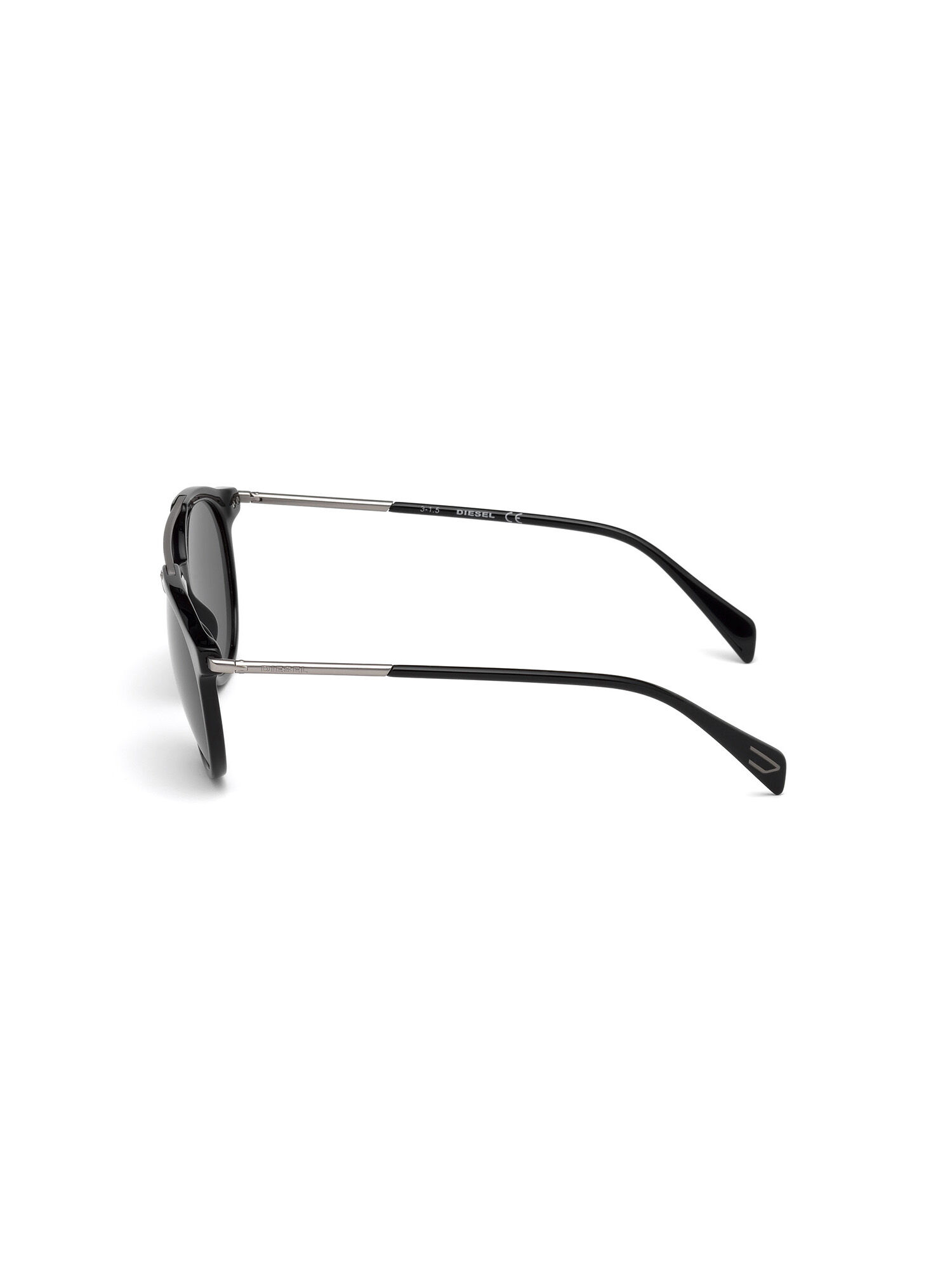 Diesel - DM0188, Unisex Vintage-Sonnenbrille mit Metalldetails in Schwarz - 3