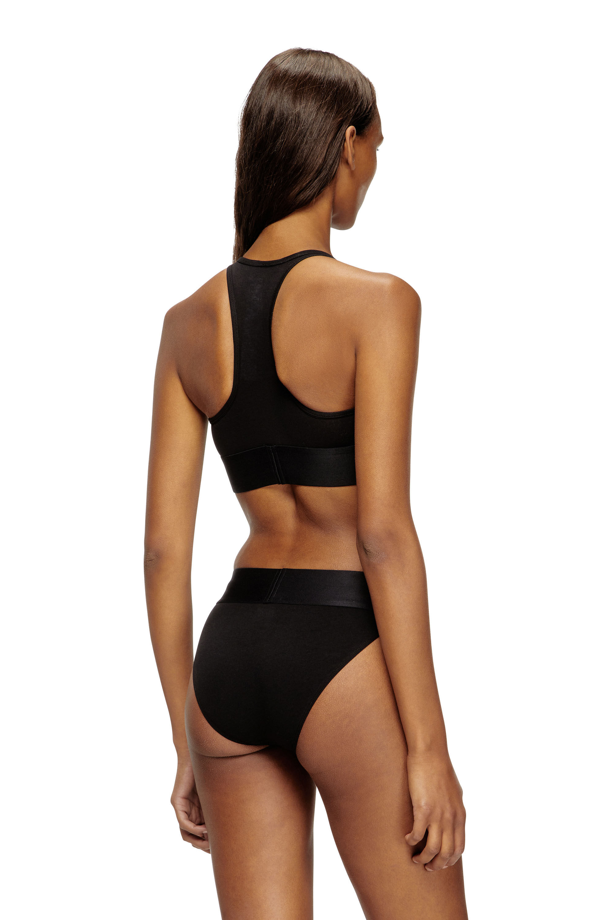 Diesel - UFSB-COTTON-RACE-BRALETTE-XL, Damen Sport-BH mit Cut-off-Logo in Schwarz - 4