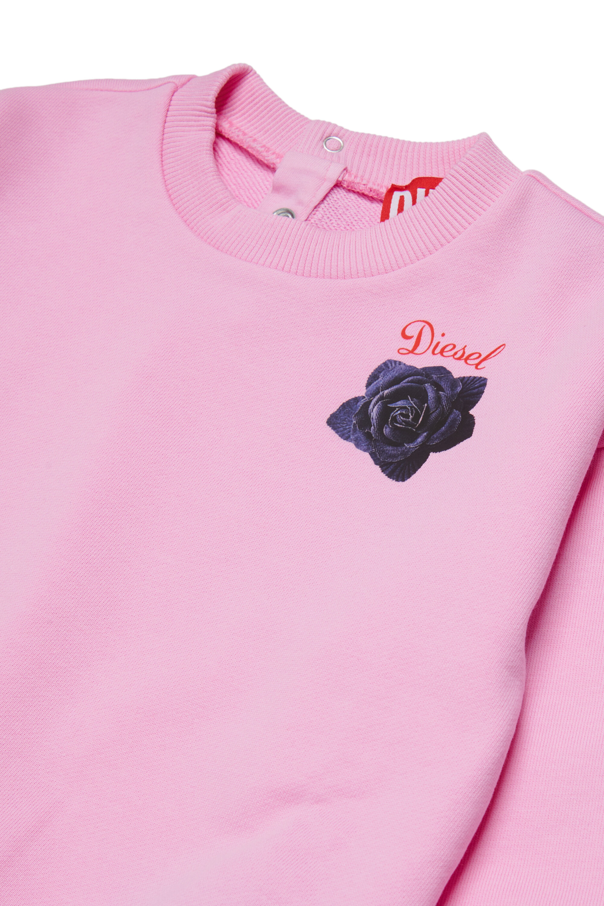 Diesel - SROSEB, Sweat-shirt en coton avec imprim&eacute; rose Femme in Rose - 3