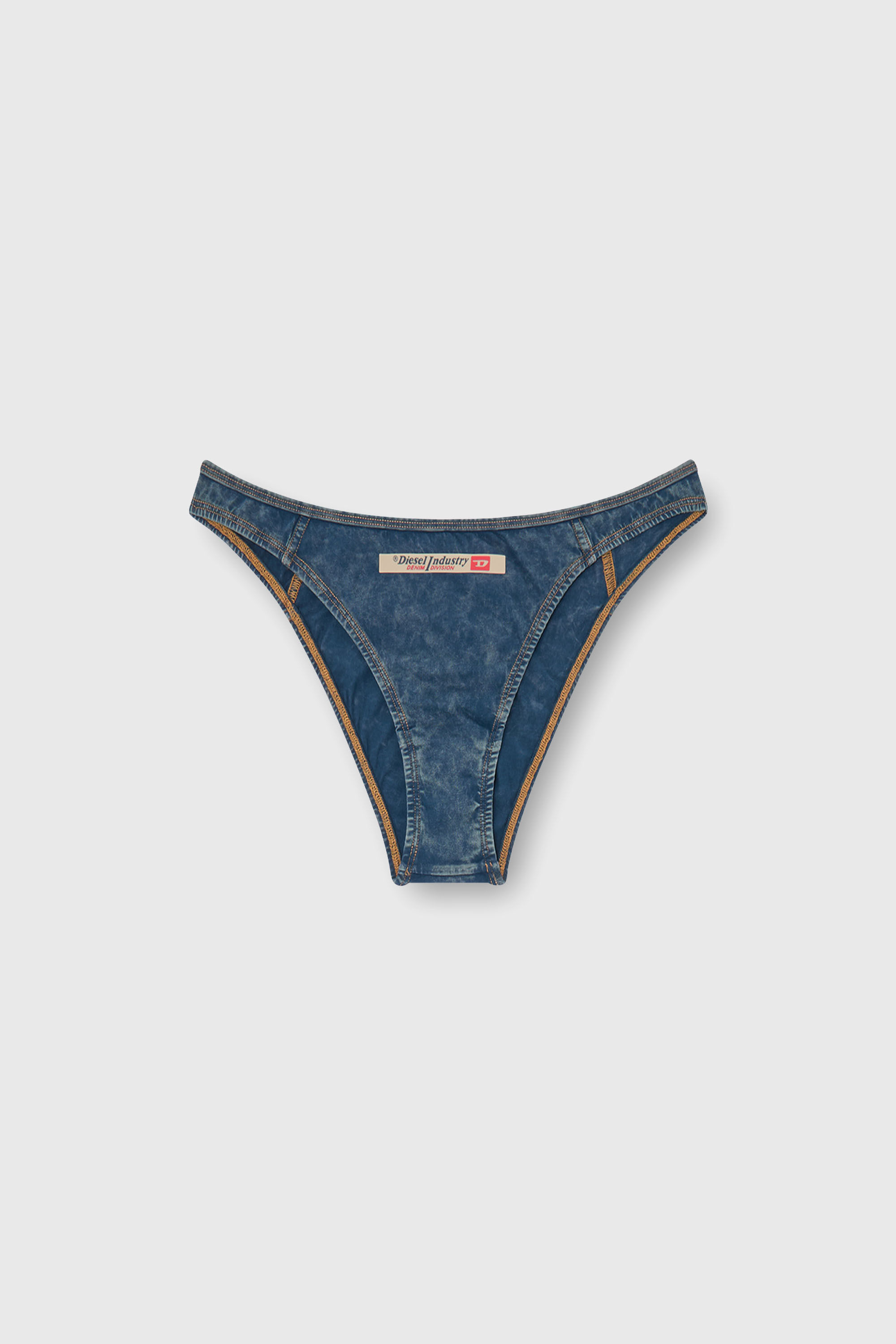 Diesel - AILEEN-DNM, Culotte br&eacute;silienne en coton effet denim Femme in Bleu - 2