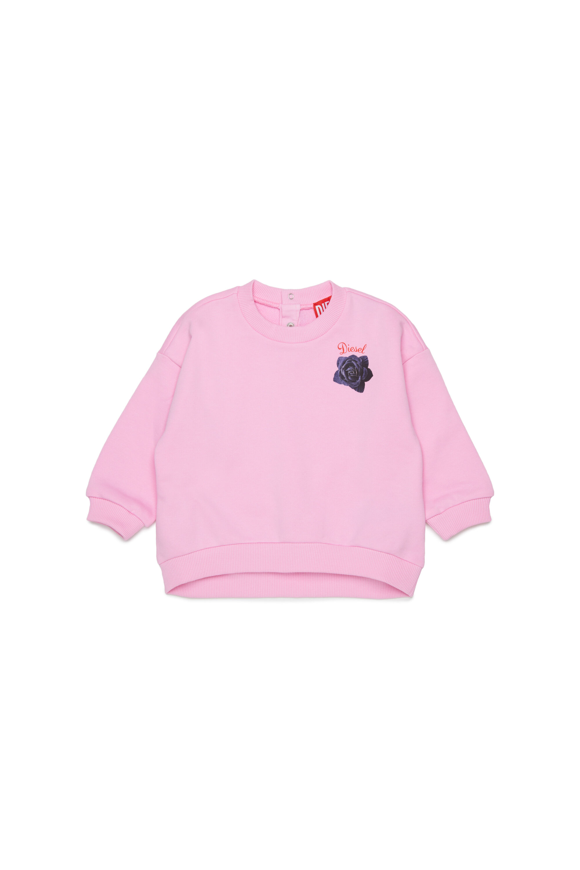 Diesel - SROSEB, Sweat-shirt en coton avec imprim&eacute; rose Femme in Rose - 1