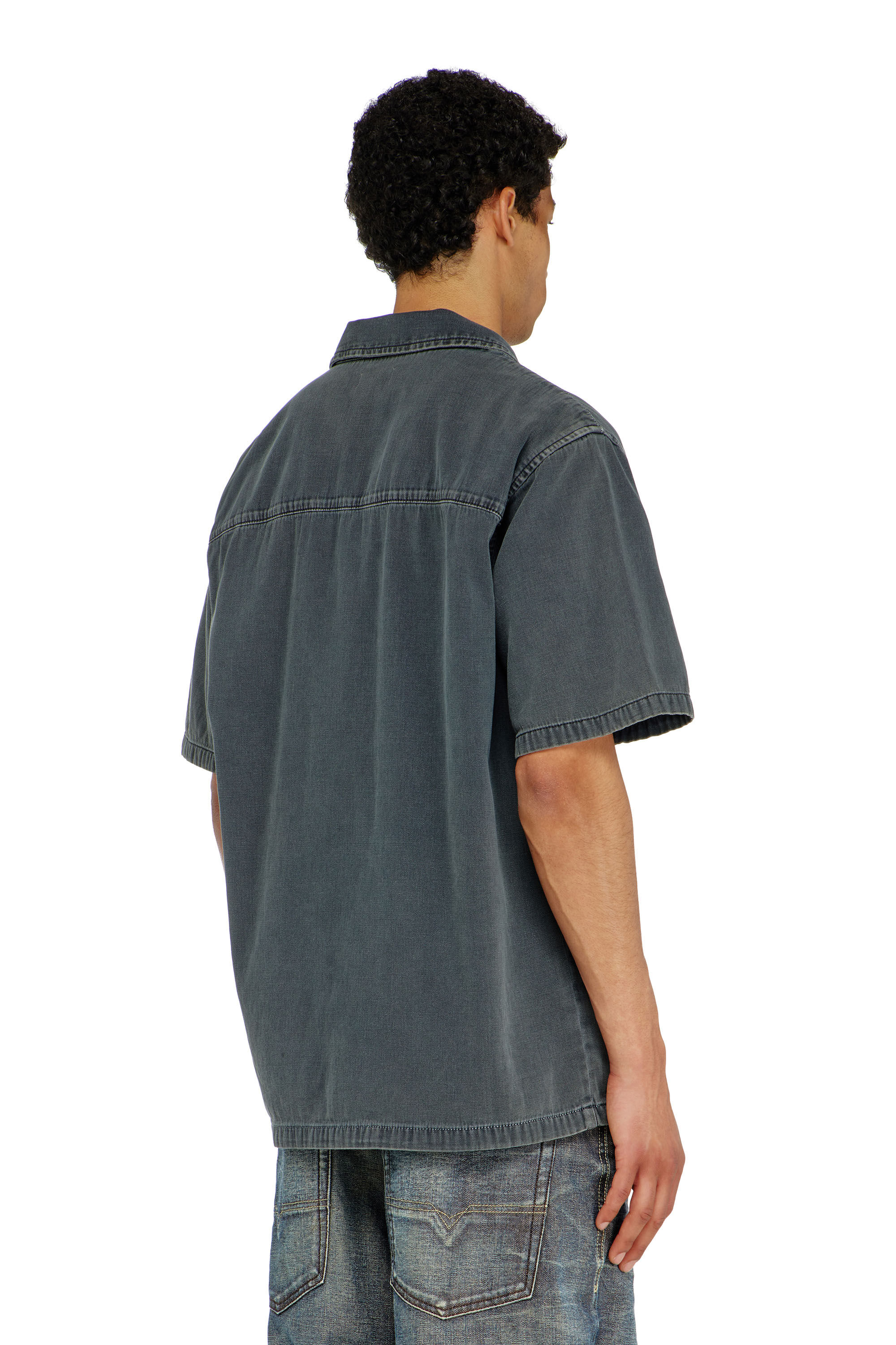 Diesel - D-NABIL-P, Chemise bowling en denim color&eacute; Homme in ToBeDefined - 4