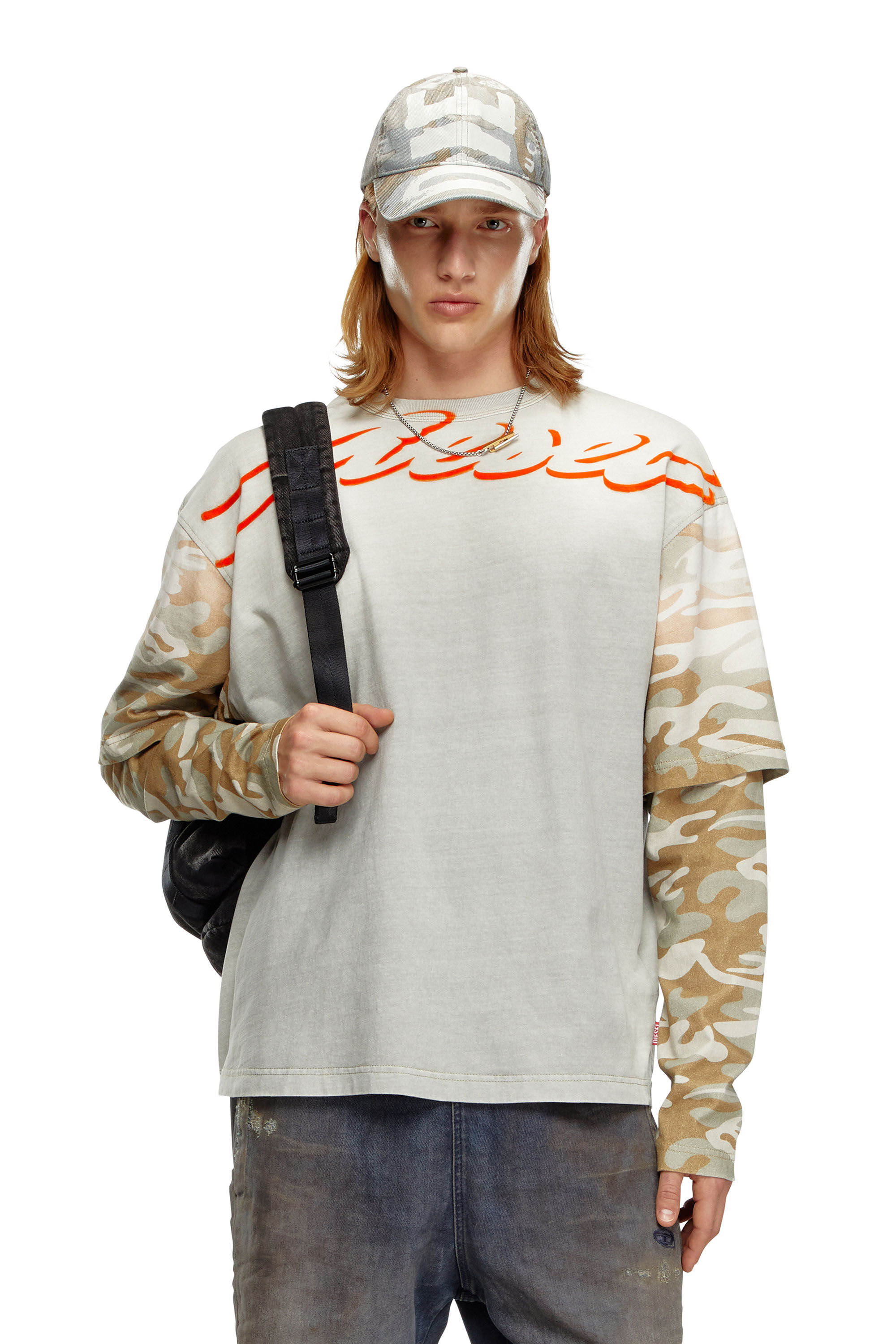 Diesel - T-WESHER-Q2, Homme Top superposé avec motif camouflage in Polychrome - Image 3