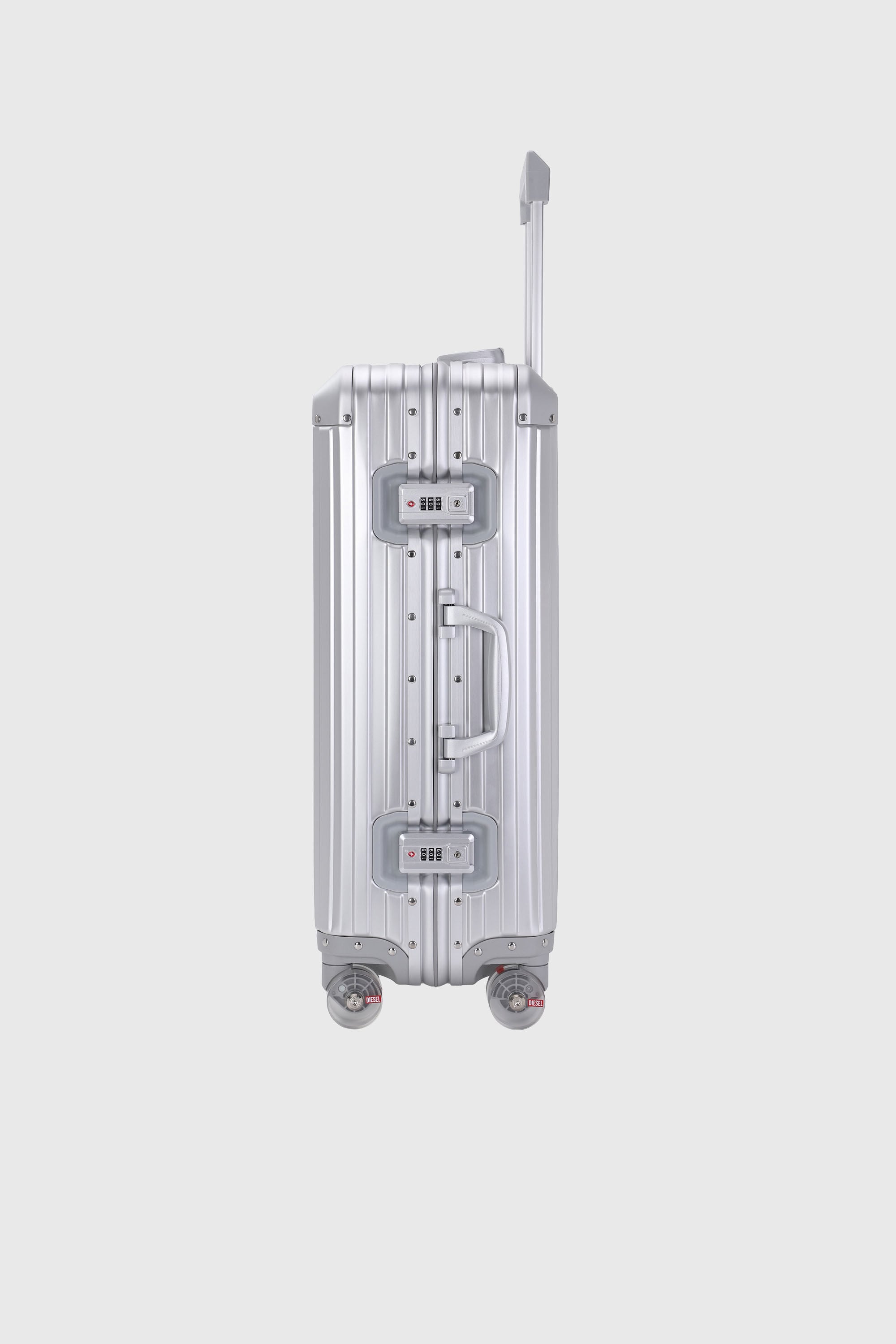 Diesel - DIESEL ALUMINUM TROLLEY- DSL002, Valigia in alluminio taglia M Unisex in Argento - 4