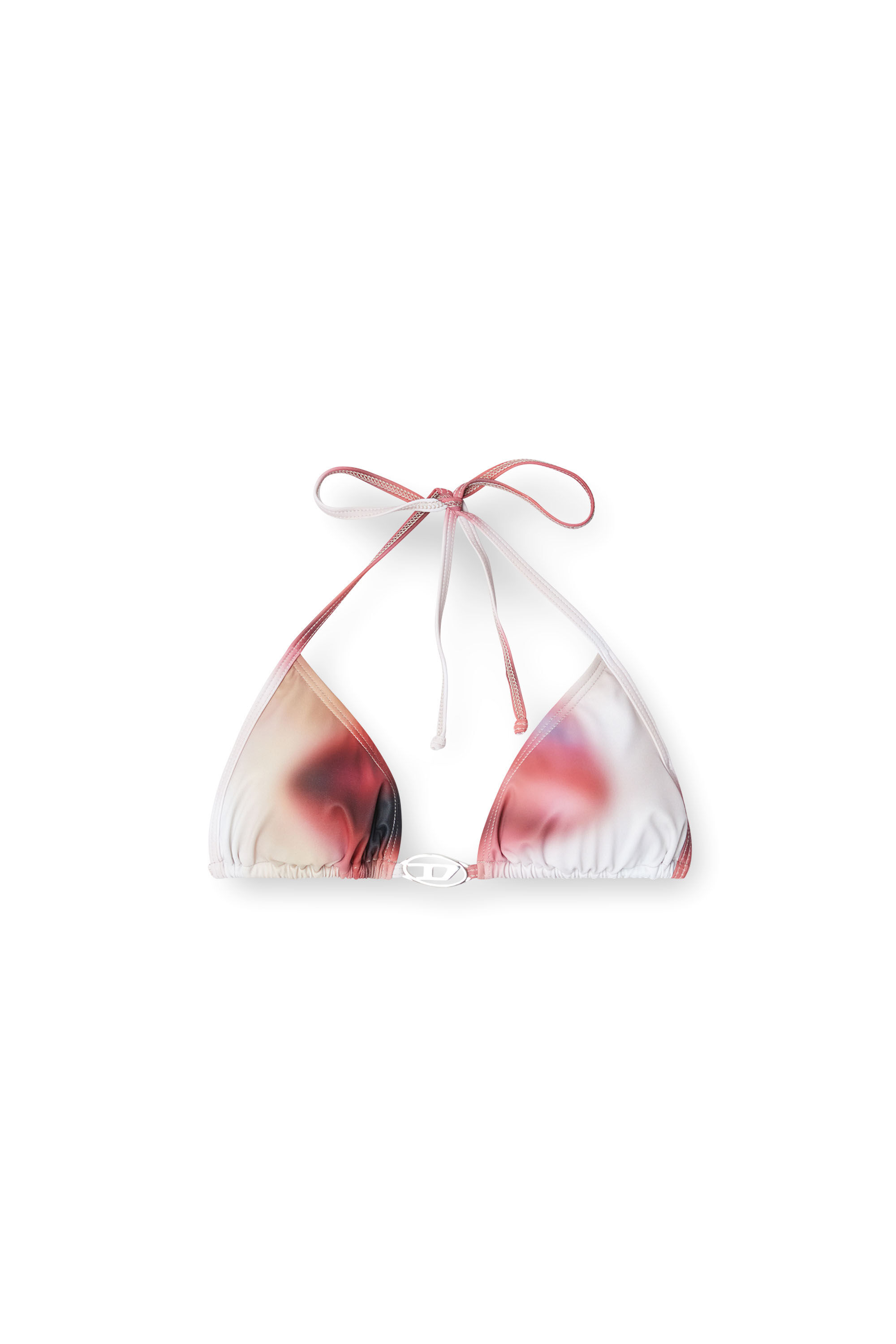 Diesel - PR-SEES-T, Damen Bikinioberteil mit verschwommenem Print in Rosa - 4