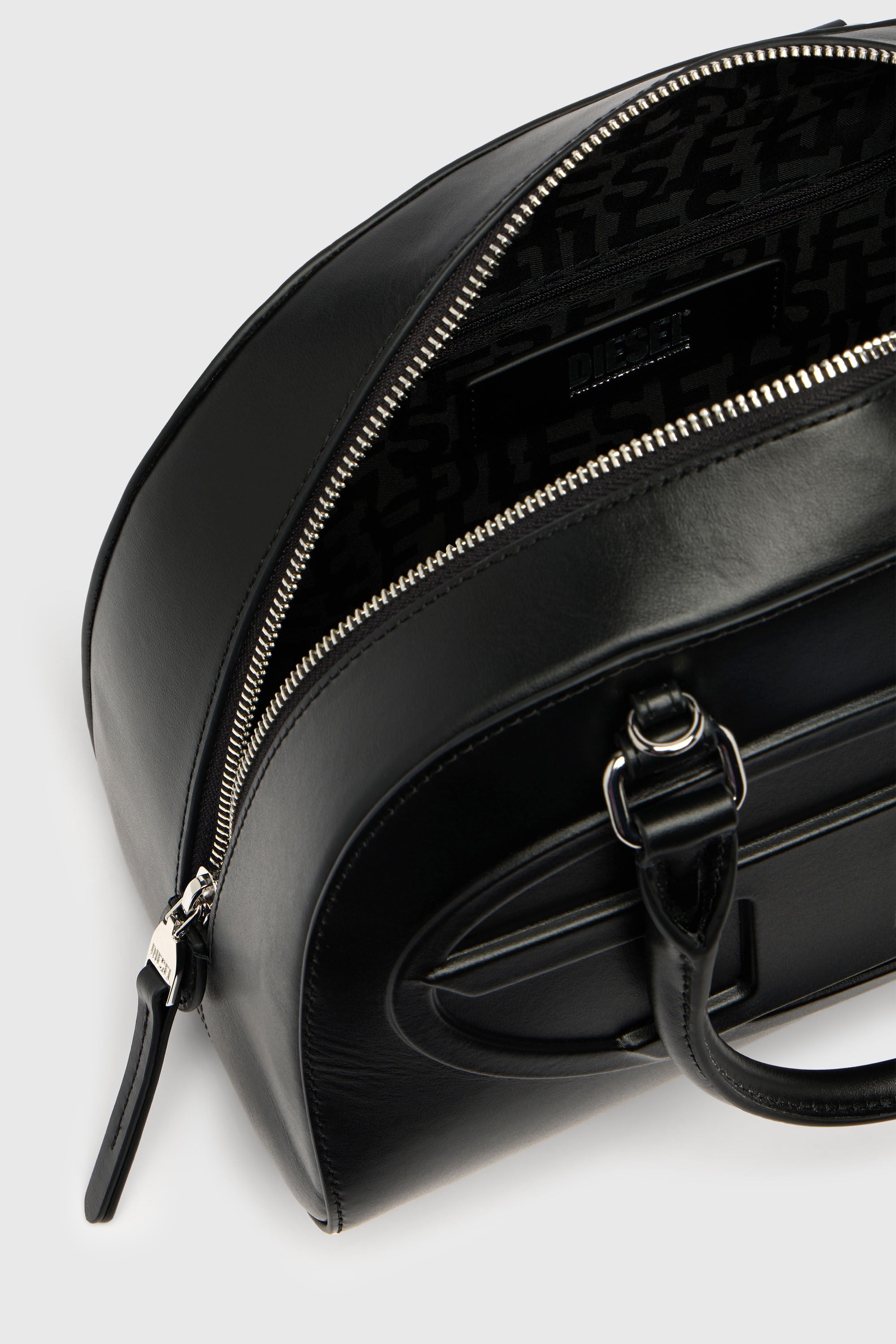 Diesel - 1DR DOME TOP HANDLE, Damen 1DR Dome-Bowling-Tasche aus Leder in Schwarz - 6