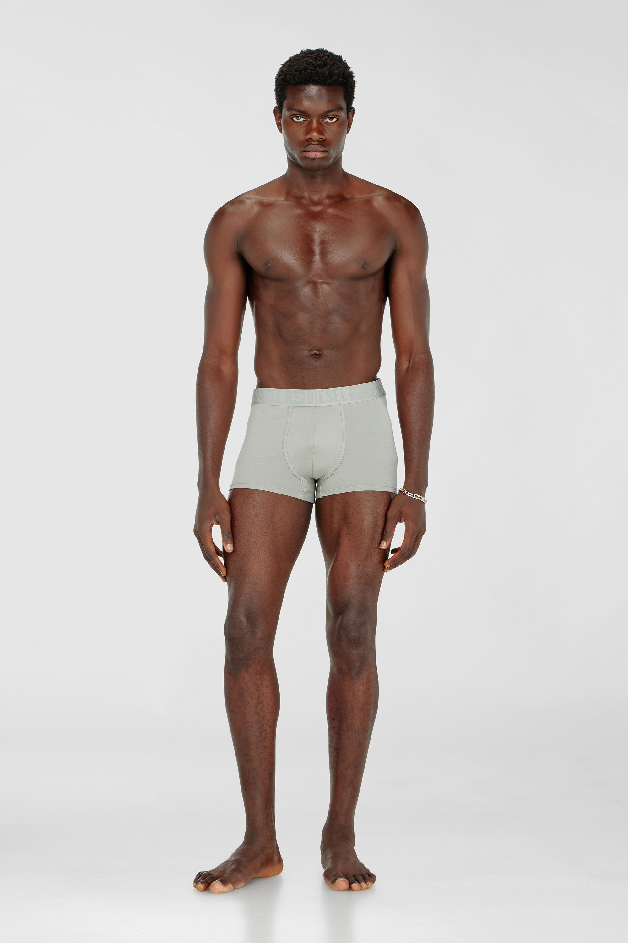Diesel - MIKE-D-CORE-3PACK, Lot de trois boxers en coton stretch avec ceinture ton sur ton Homme in Gris - 1