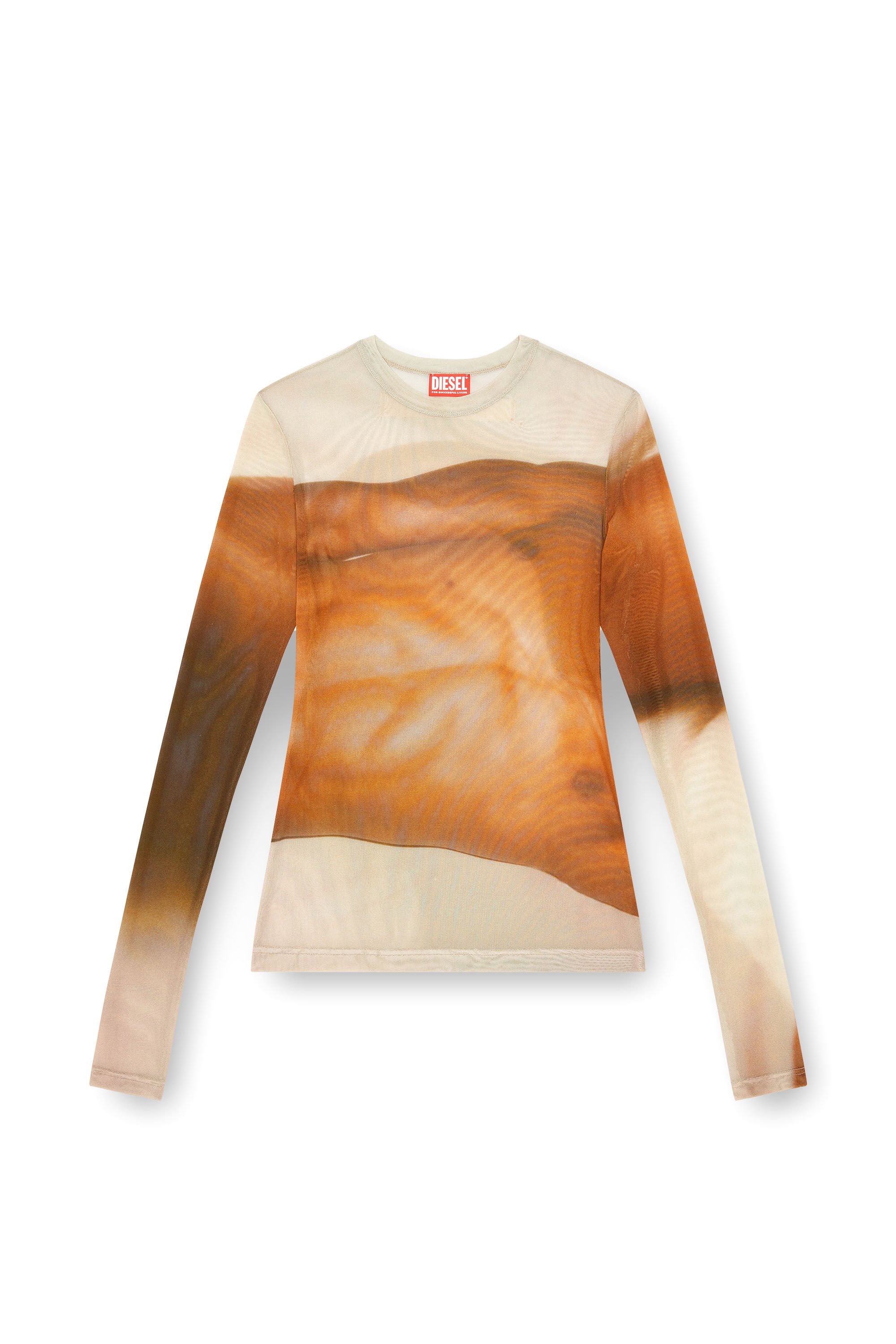 Diesel - PR-T-SIELAR-SS, T-shirt in tulle con stampe maxi Unisex in Rosa - 2