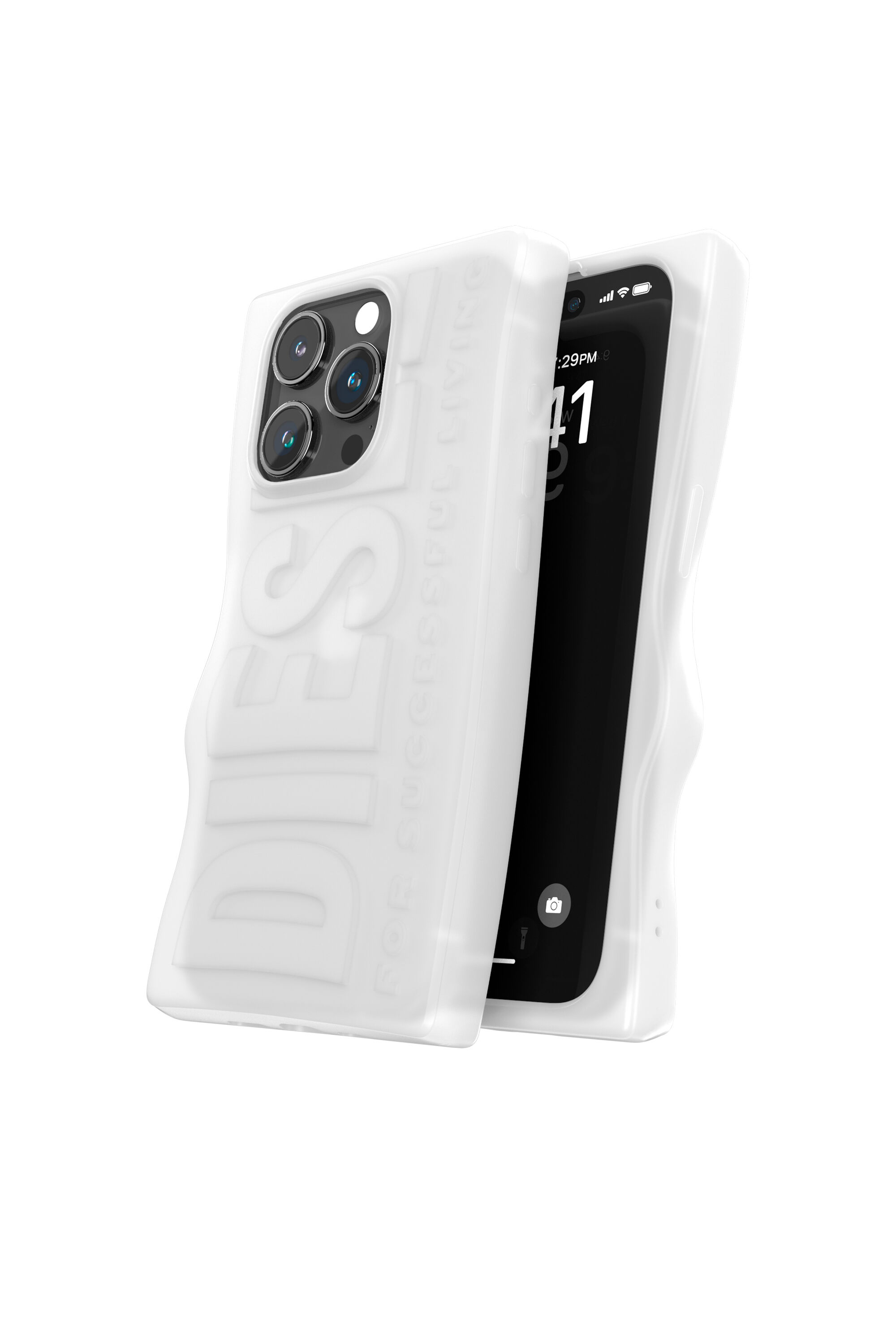 Diesel - 54124 MOULDED CASE, Unisex Cover D By iP15 Pro in Bianco - Image 3