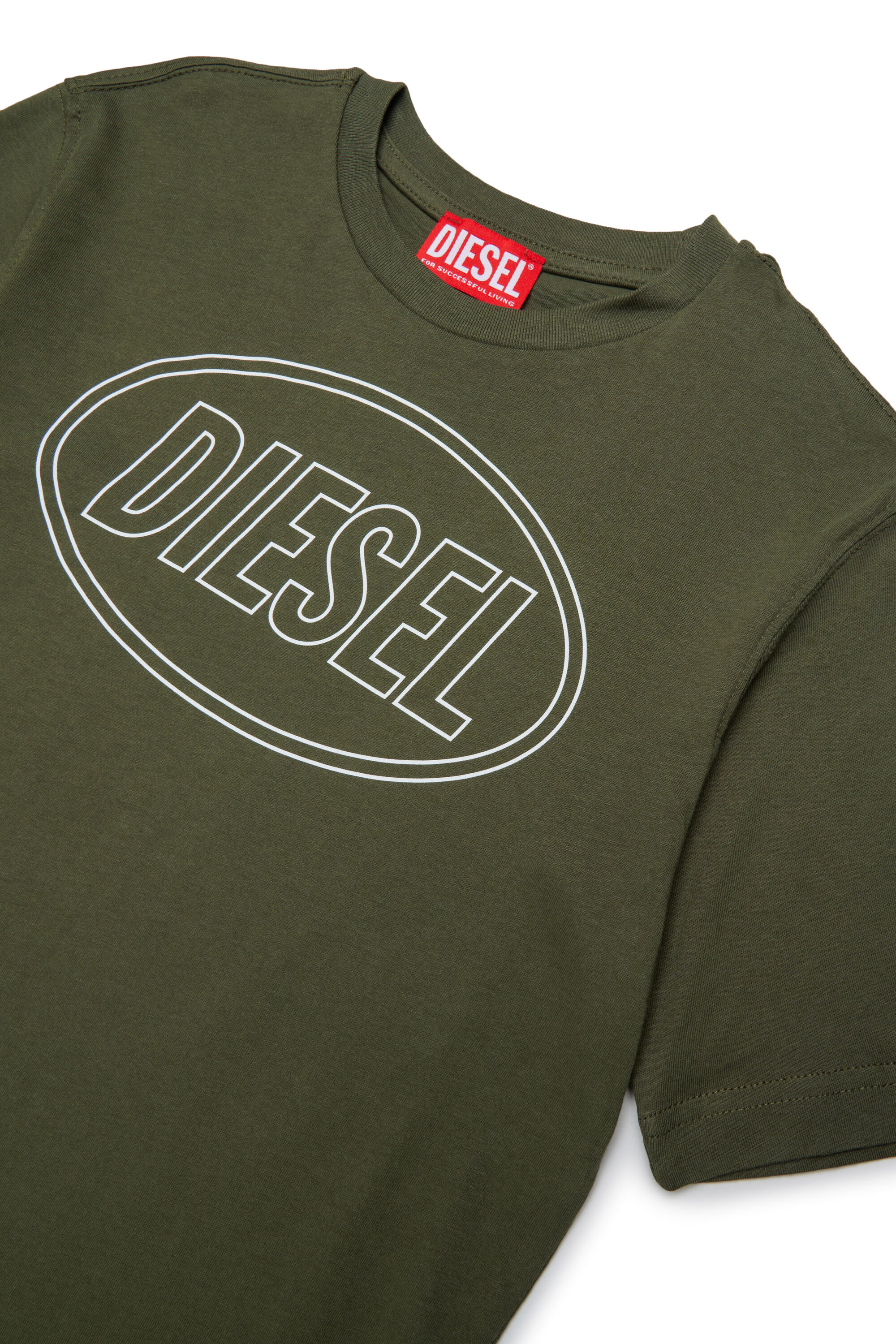 Diesel - TCIRCLE OVER, Herren Baumwoll-T-Shirt mit Diesel-Print in Armeegr&uuml;n - 3