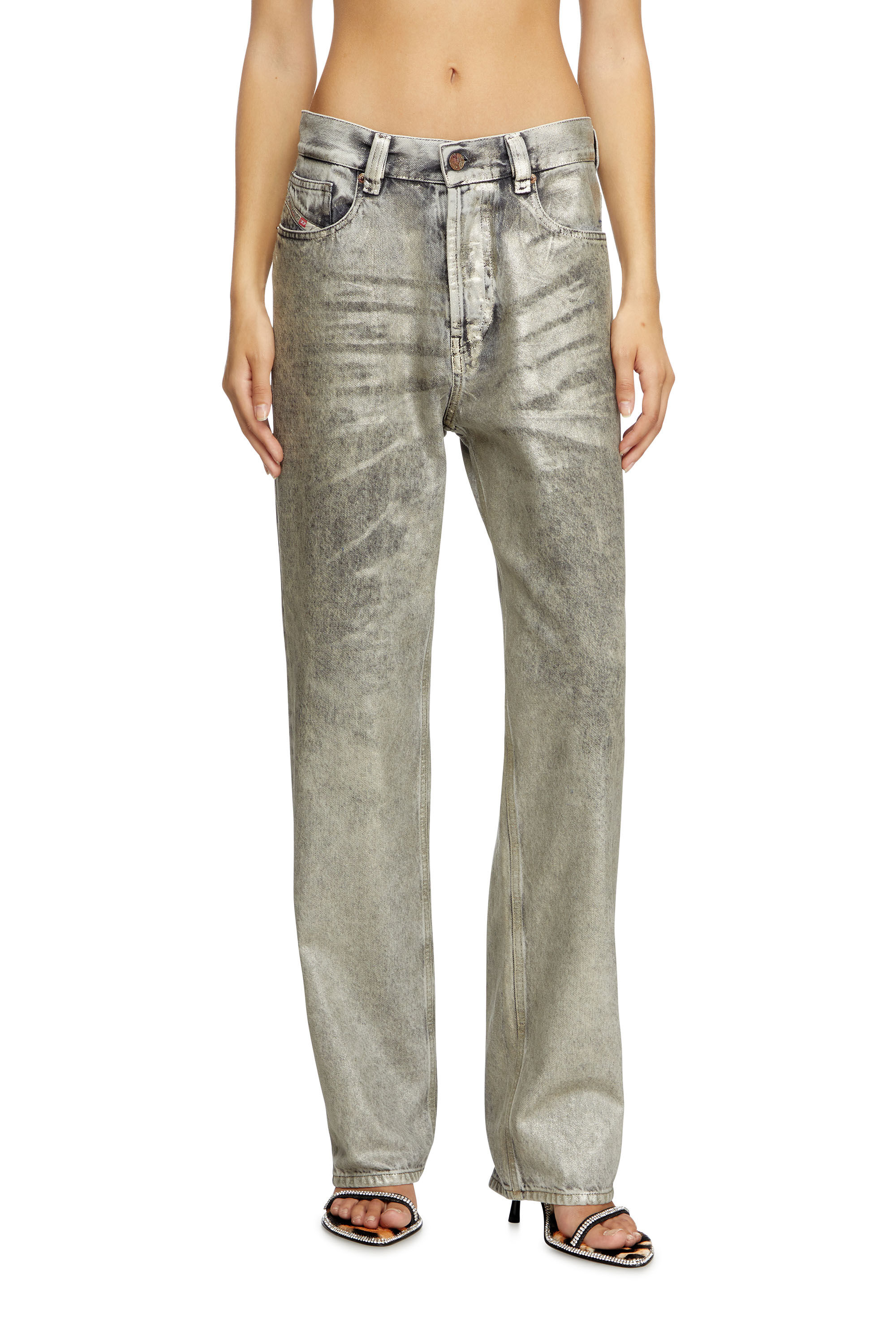 Diesel - Regular Jeans 1988 D-Ark 09L79 Donna, Grigio Chiaro - Image 3