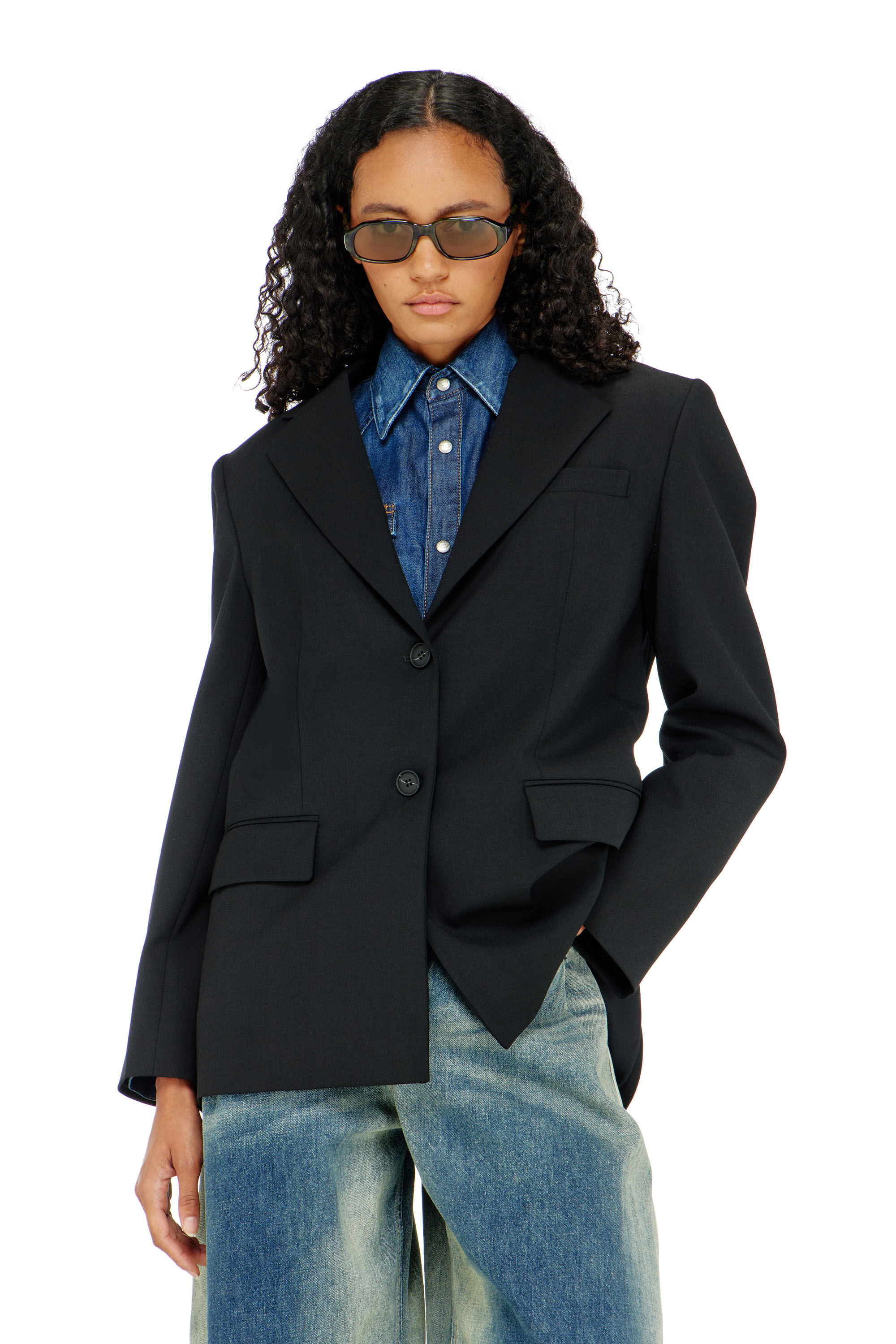 Diesel - G-KESS-R1, Blazer in misto lana Donna in Nero - 3