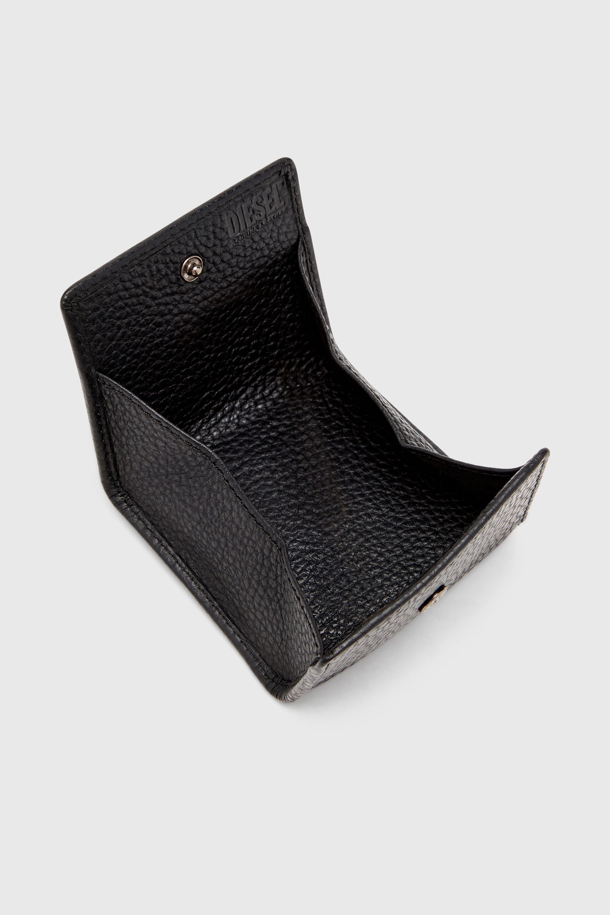 Diesel - HISSU EVO COIN CASE, Porte-monnaie en cuir grain&eacute; Homme in Noir - 3