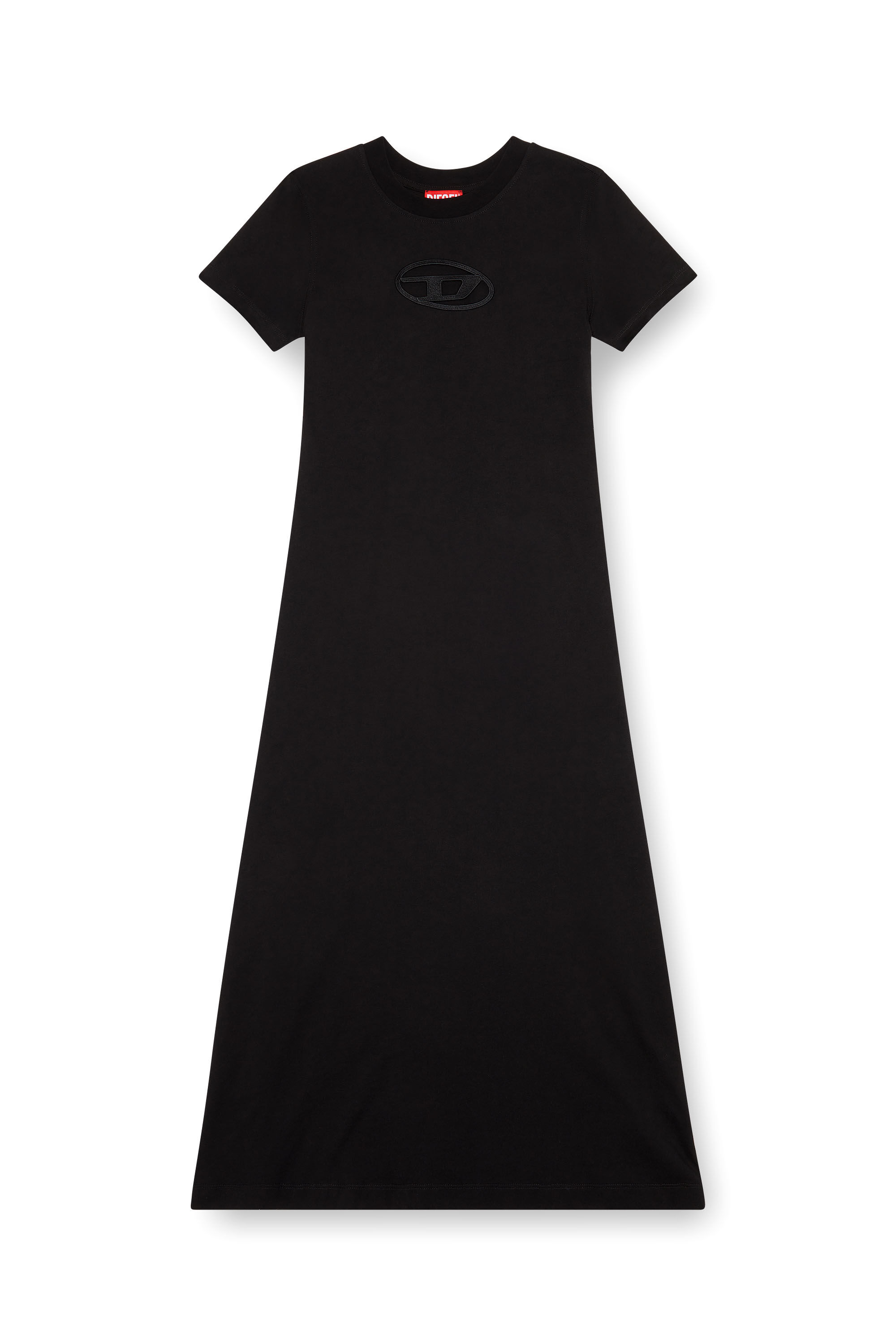 Diesel - D-ALIN-OD, Donna Abito T-shirt con D ricamata in Nero - Image 2