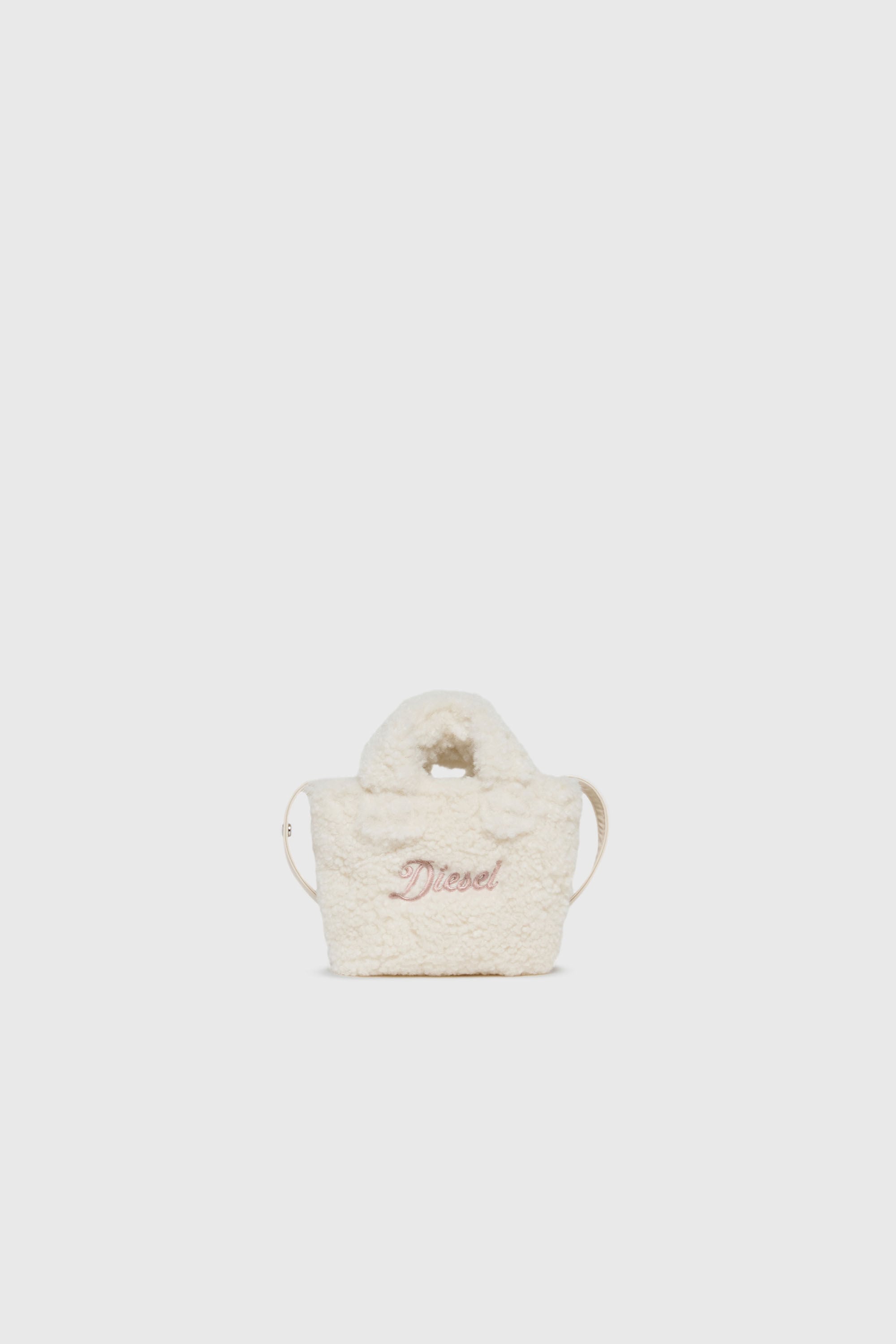 Diesel - WIXIT, Damen WIXIT - Mini-Tasche aus Teddy-Fleece in Wei&szlig; - 1