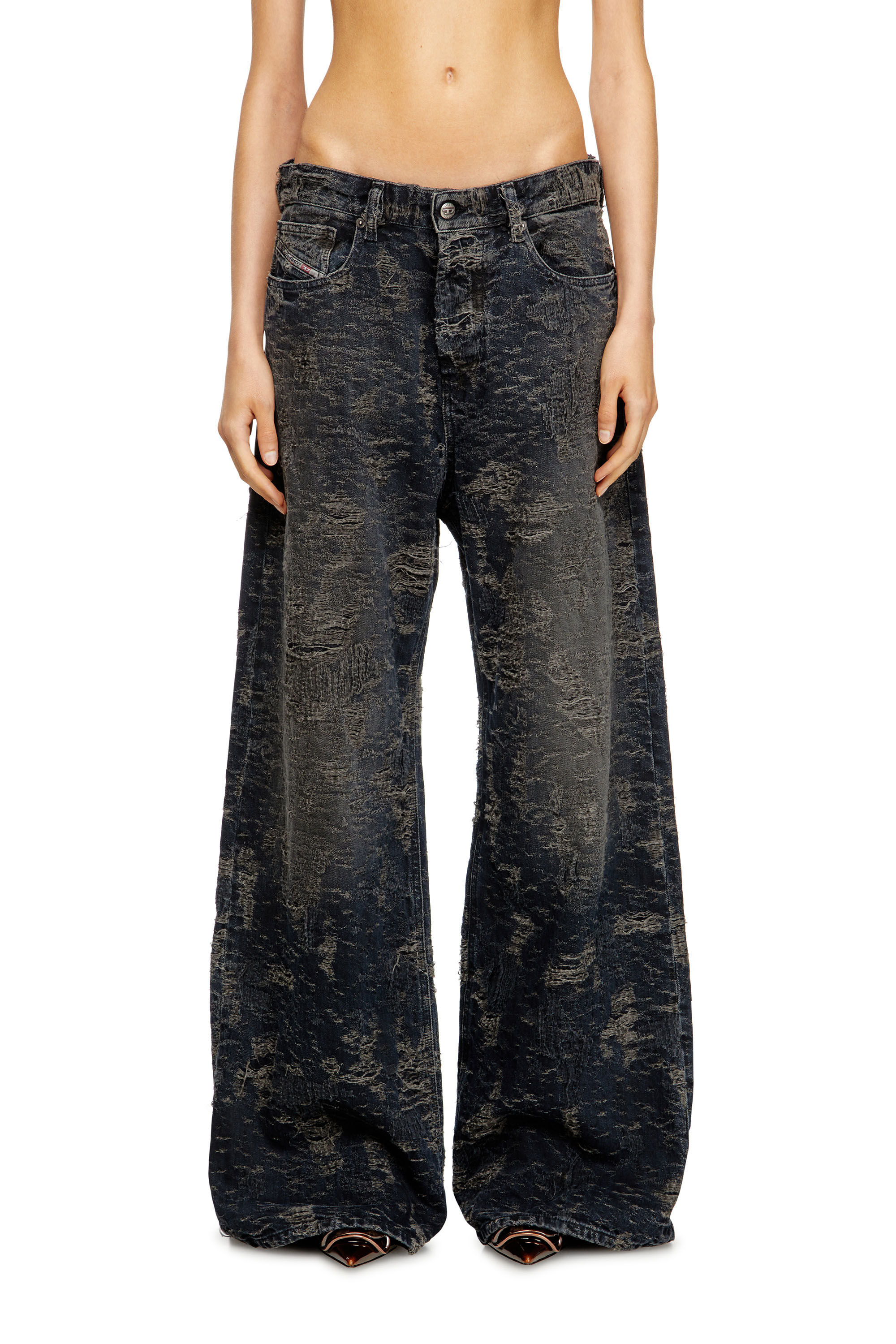 Diesel - Relaxed Jeans 1996 D-Sire 007BV Femme, Noir/Gris foncé - Image 3