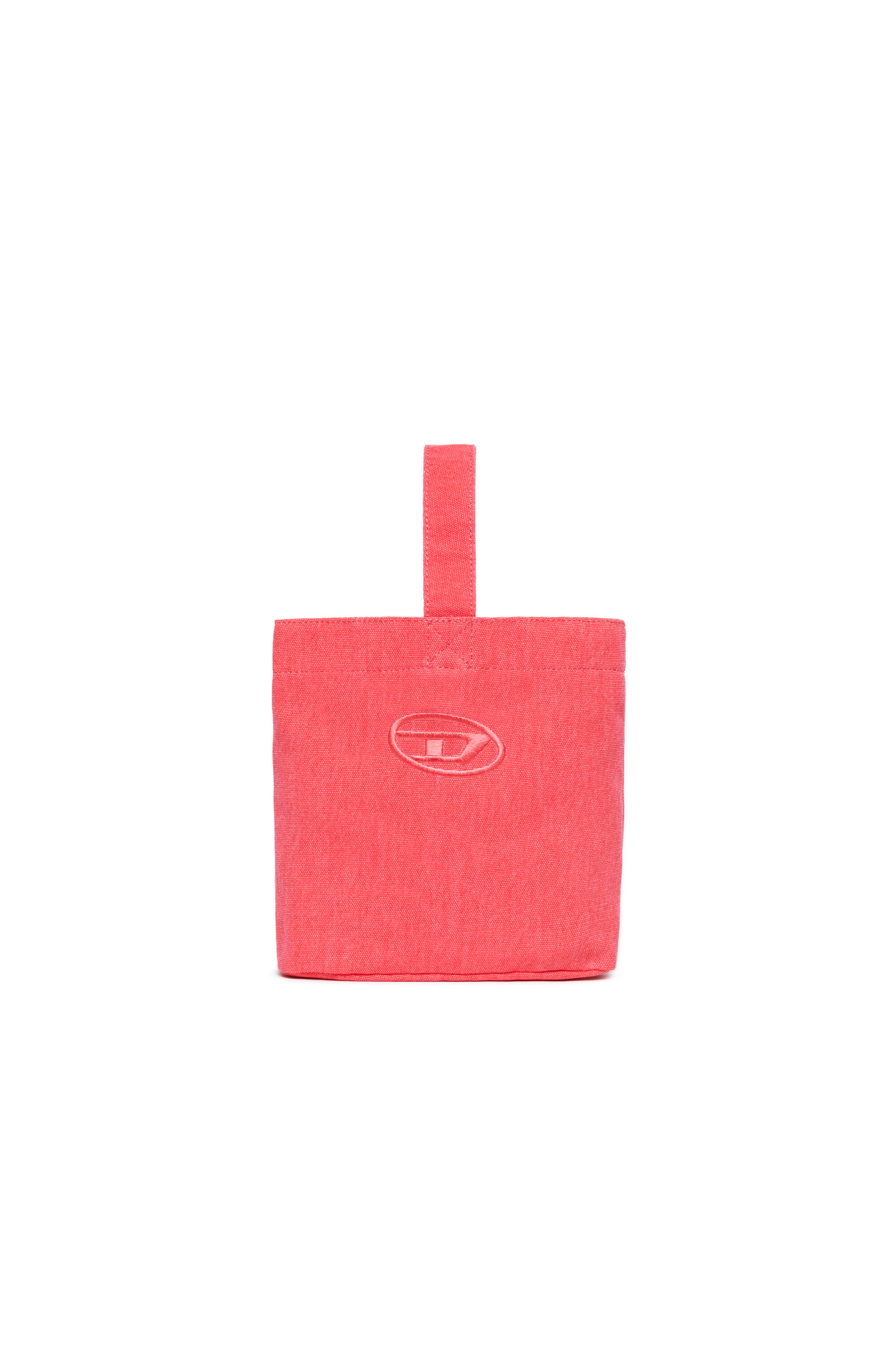 Diesel - WMATTIS, Damen Beuteltasche aus Canvas mit Oval D-Stickerei in Rosa - 1