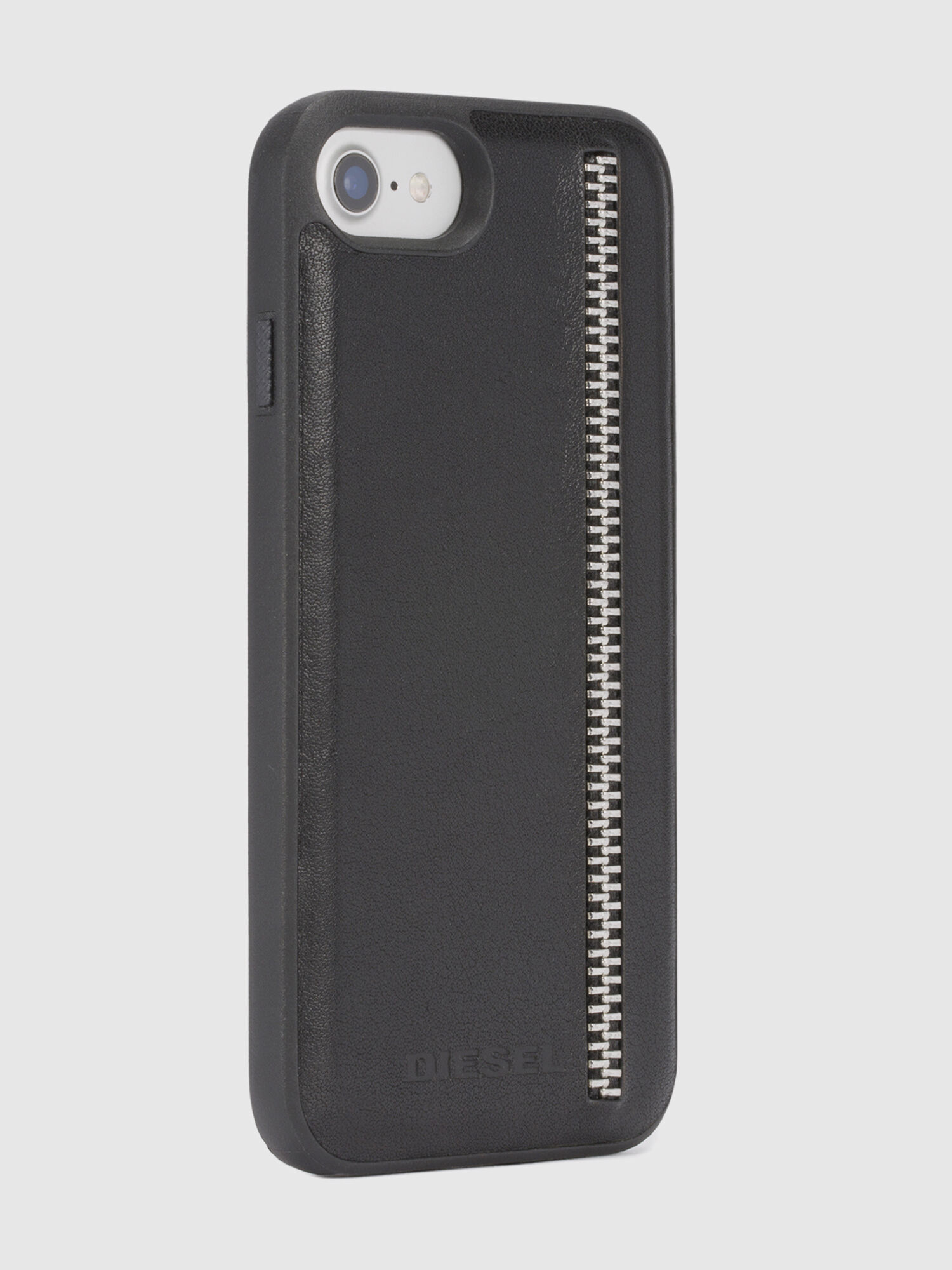 Diesel - ZIP BLACK LEATHER IPHONE 8 PLUS/7 PLUS/6s PLUS/6 PLUS CASE, Unisex Schutzhülle mit Reißverschlussdetail, iPhone 8Plus/7Plus/6s Plus/6Plus in Schwarz - 5