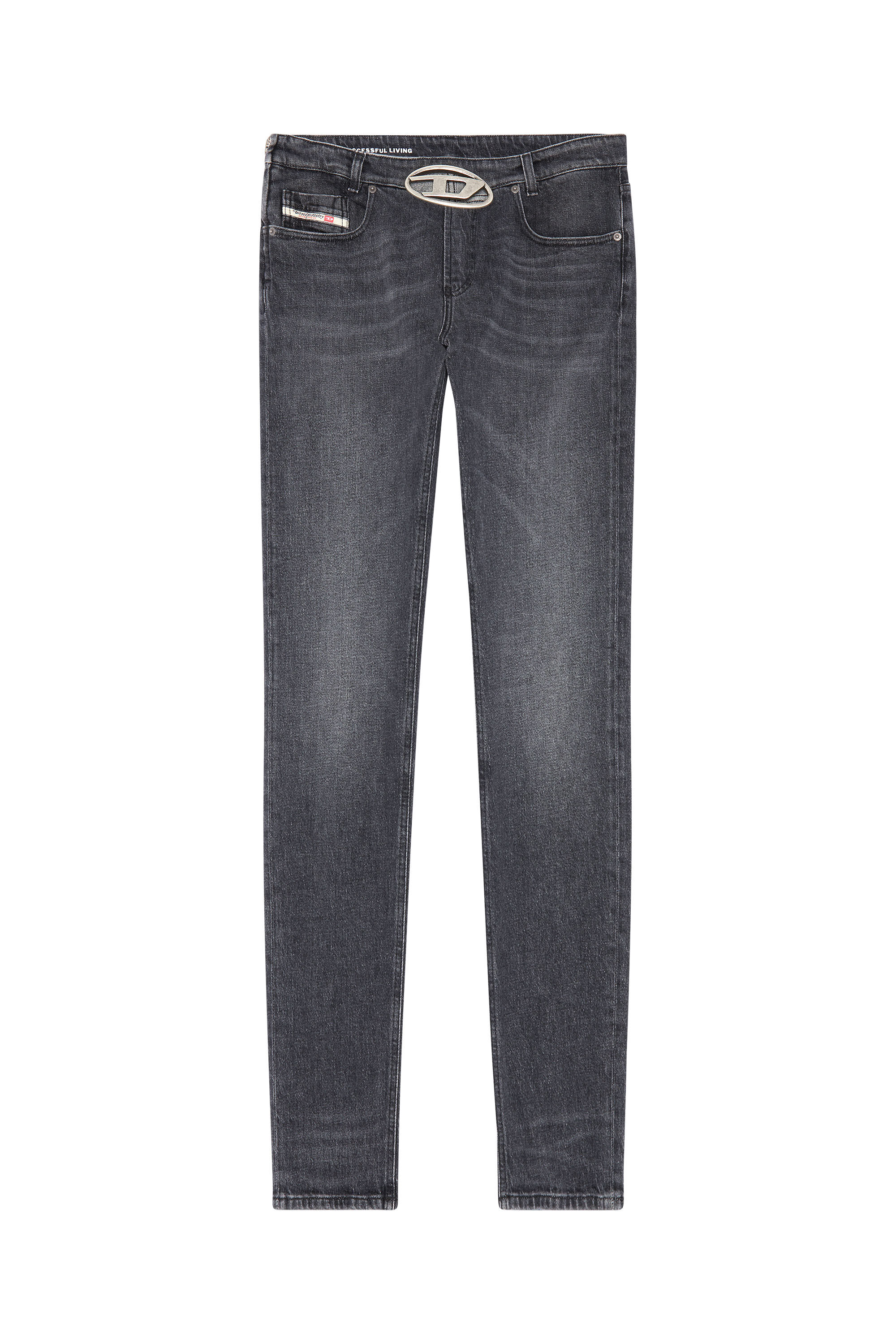 Diesel - Slim Jeans 2019 D-Strukt 0CKAH, Noir/Gris foncé - Image 2