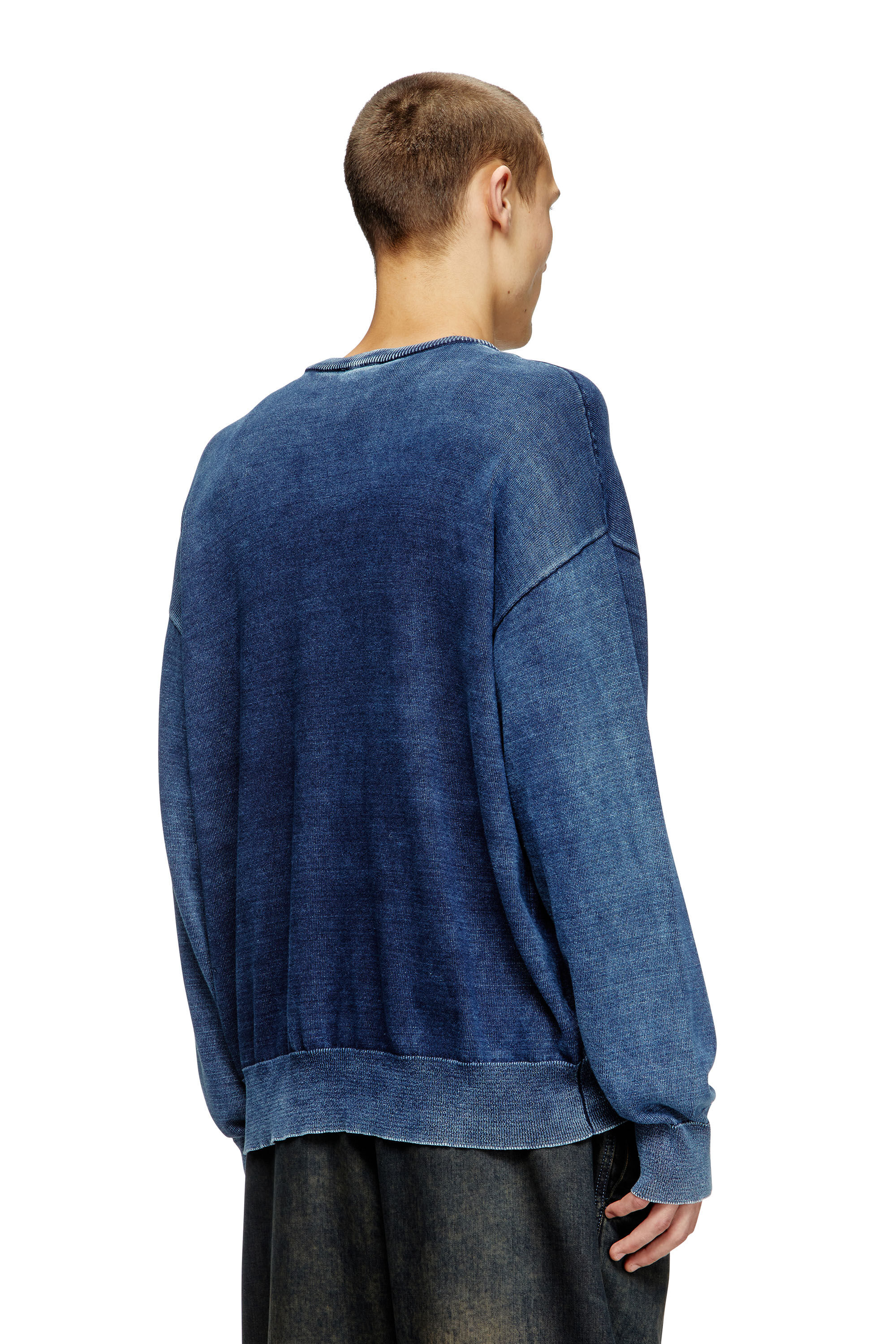 Diesel - K-FENICAR, Cardigan indigo avec logo du phénix Homme in Bleu - 4