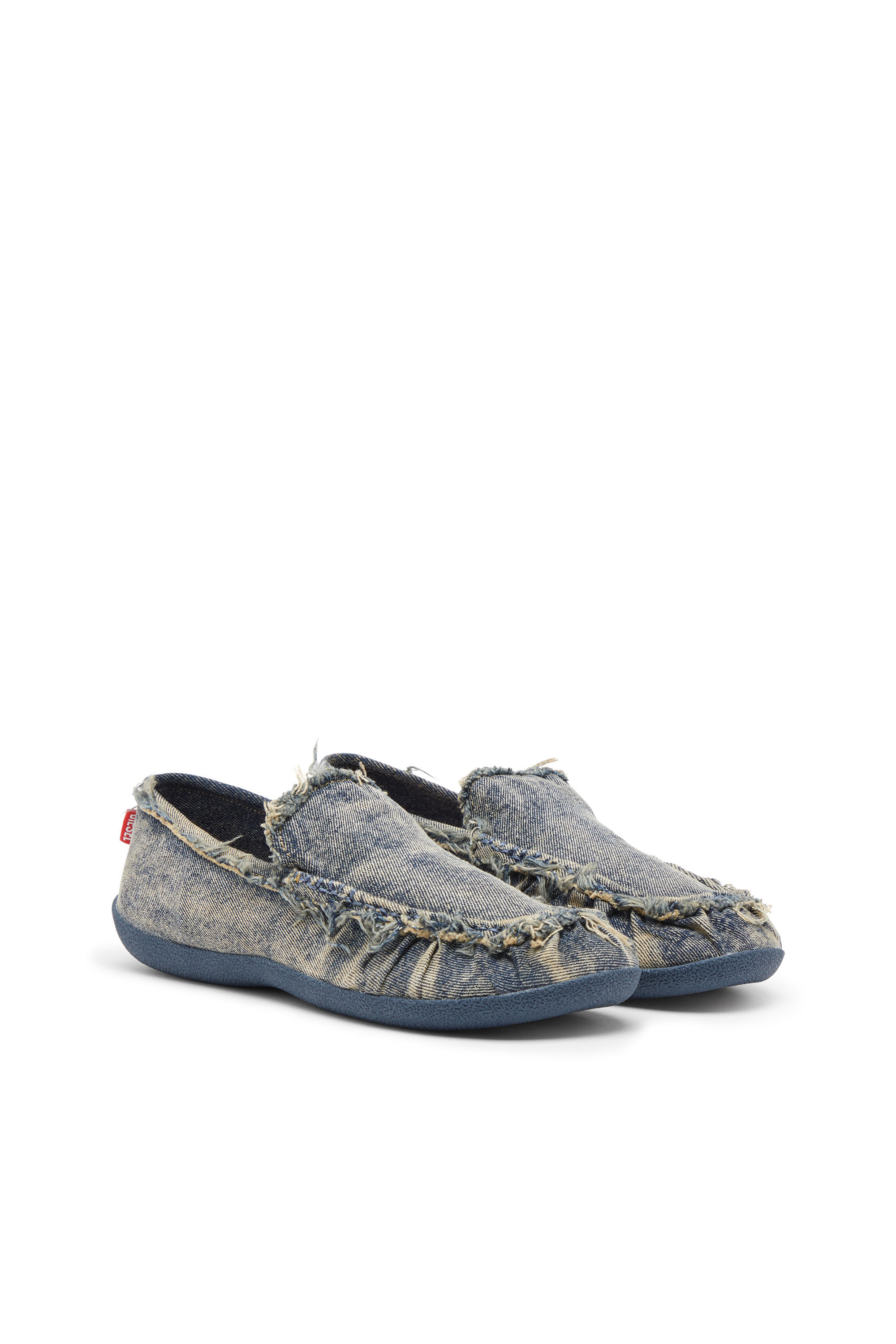 Diesel - D-SHOCK MOC, Herren D-Shock-Loafer aus Denim in vielgetragener Optik in Blau - 2