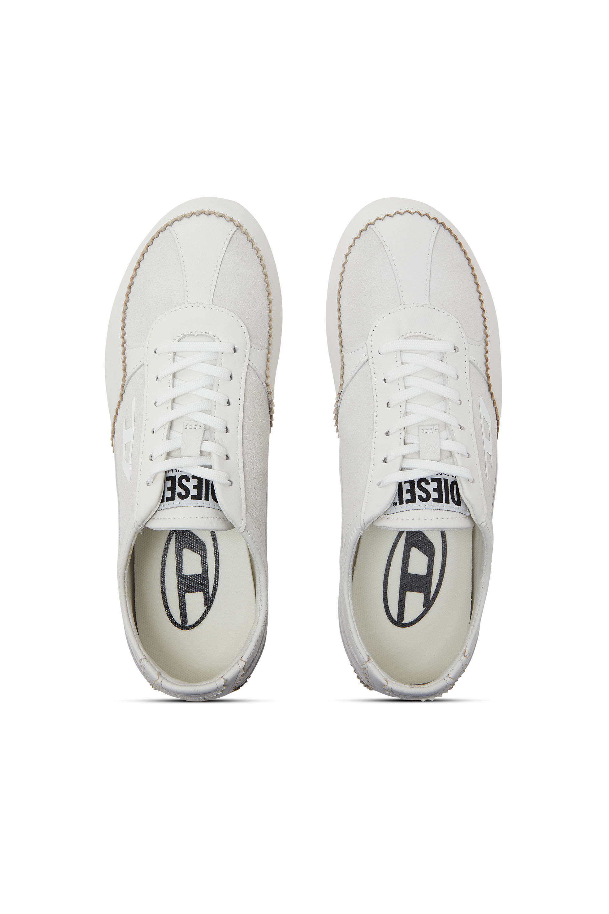 Diesel - D-MILE LOW W, D-Mile-Baskets en cuir et daim Femme in Blanc - 4