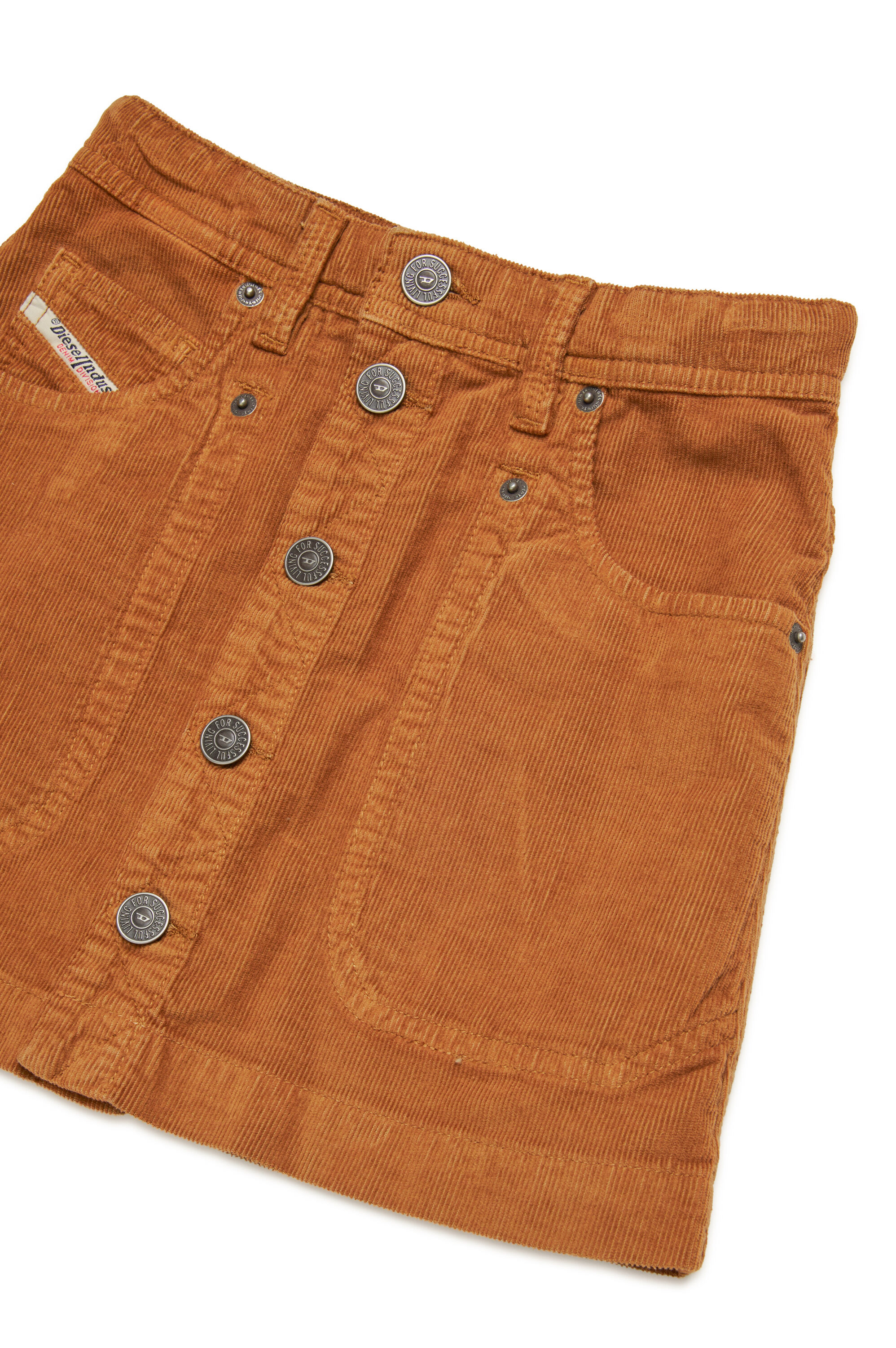 Diesel - GEALBUS, Woman 5-pocket skirt in stretch corduroy in Brown - Image 3