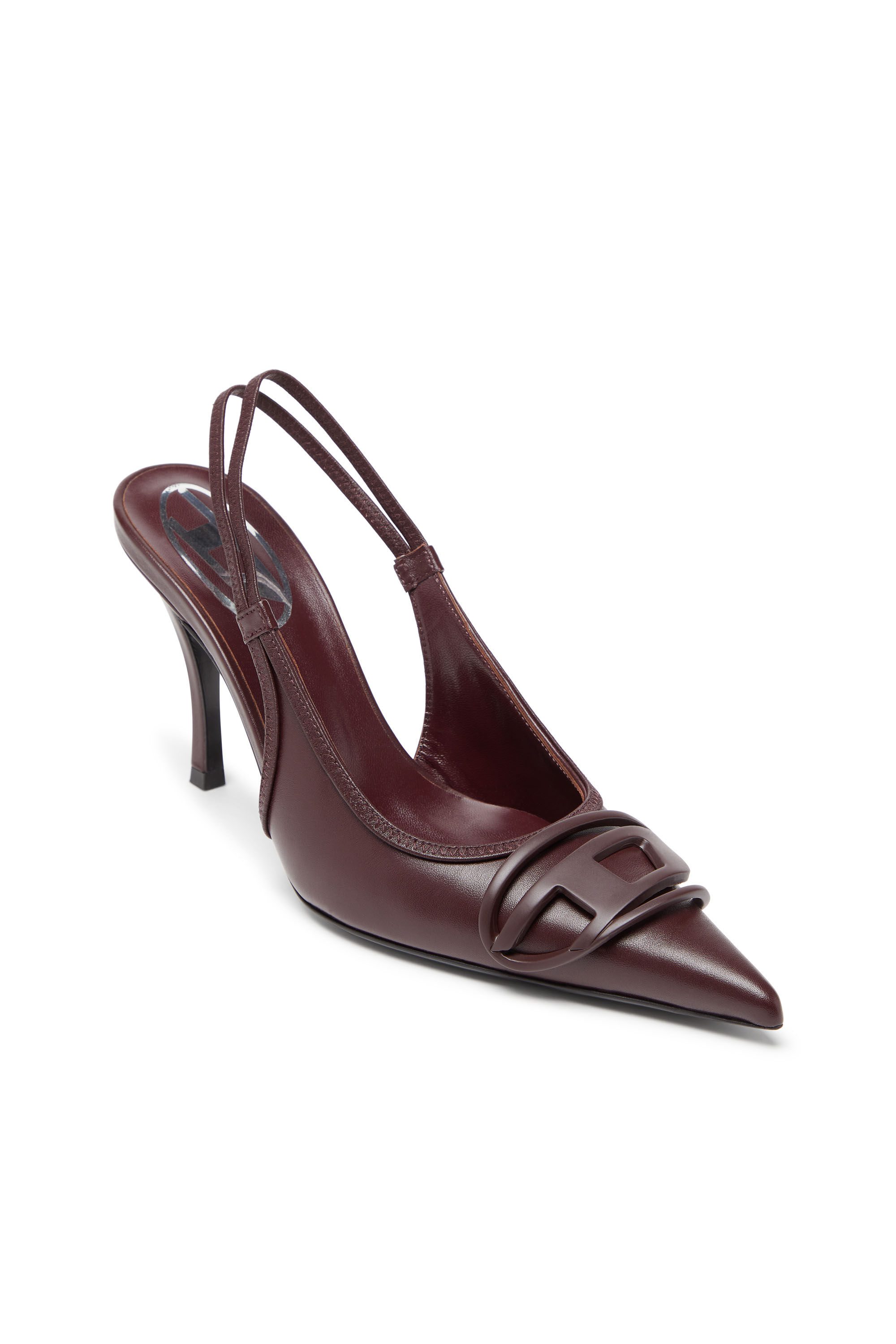 Diesel - D-VENUS SB, Woman's D-Venus-Burgundy slingback pumps in nappa leather in Burgundy - 4