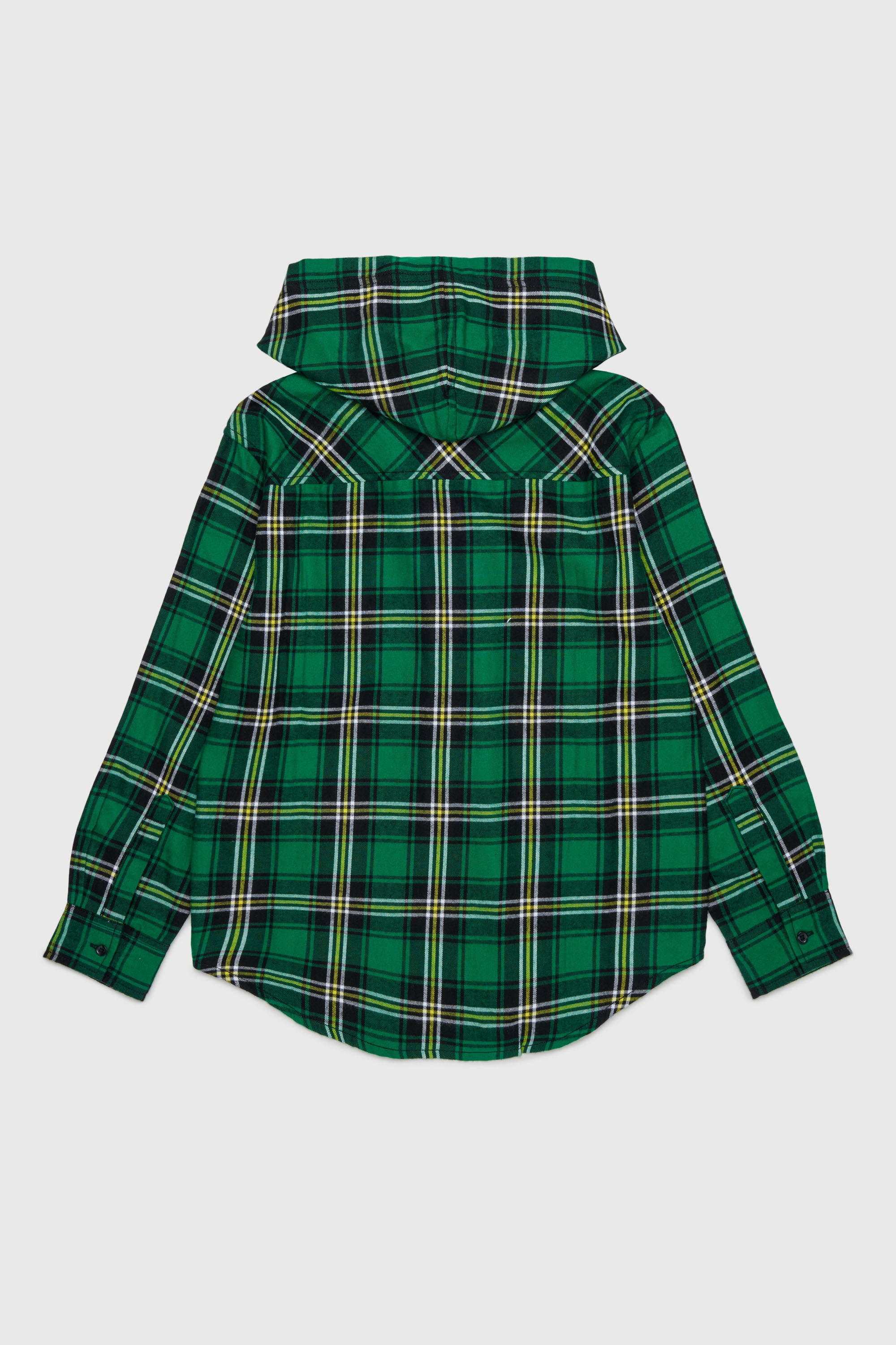 Diesel - CHECK OVER, Chemise &agrave; carreaux &agrave; capuche avec broderie Oval D Homme in Vert - 2