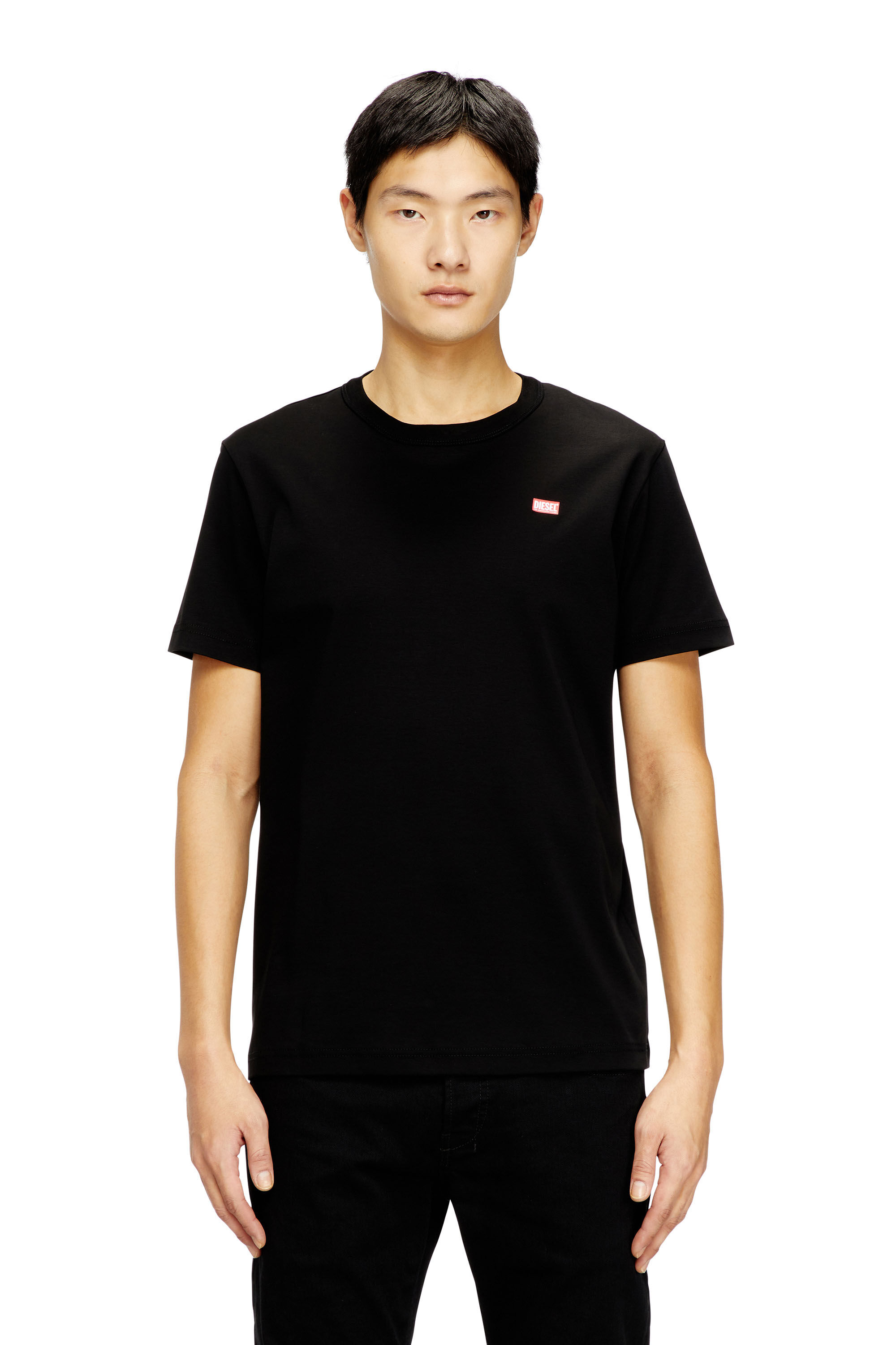 Diesel - T-MIEGOR-K77, T-shirt en coton mercerisé Homme in Noir - 3