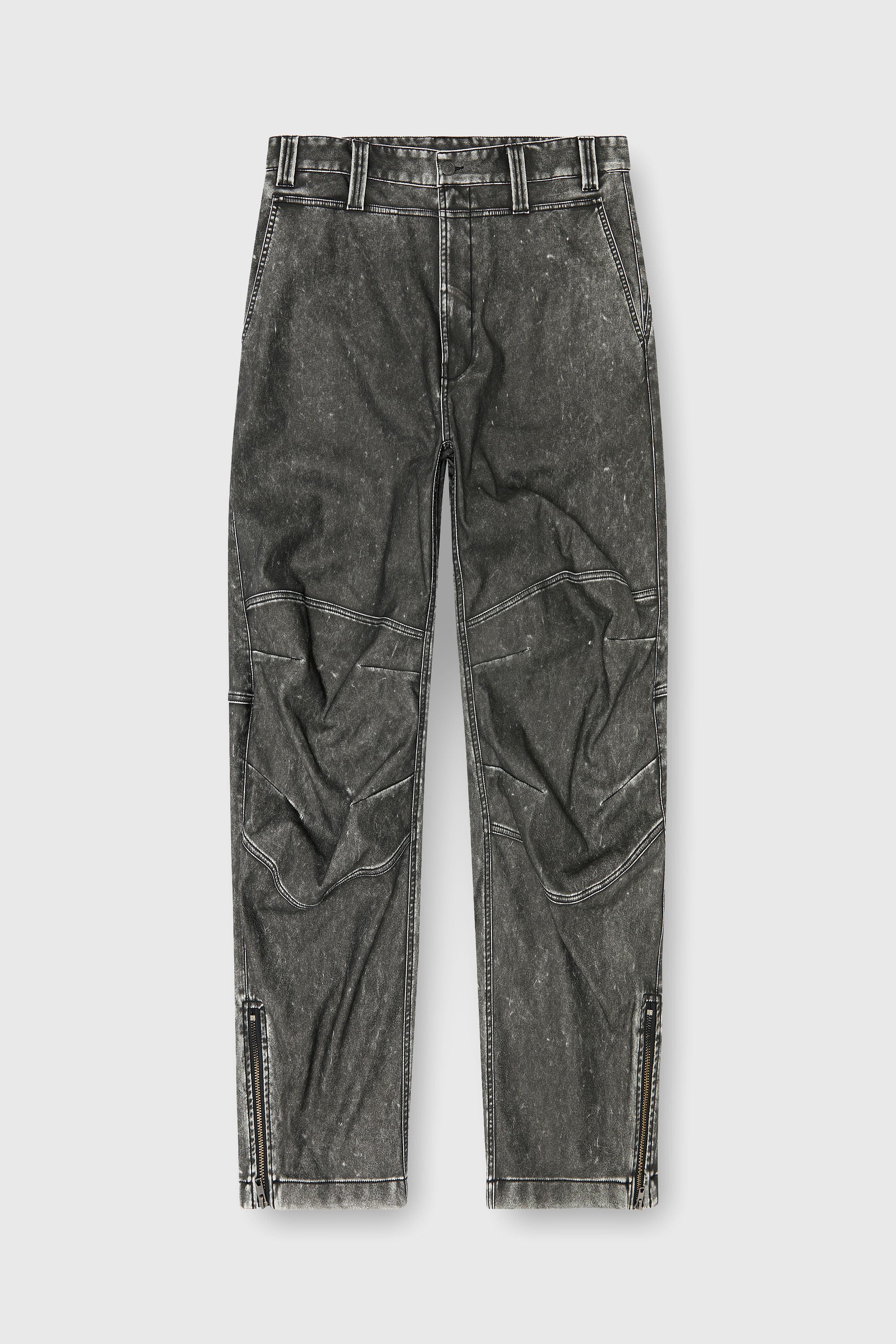 Diesel - P-DELLY-NJCJ, Pantaloni in tessuto doppiato effetto distressed Uomo in Grigio - 2