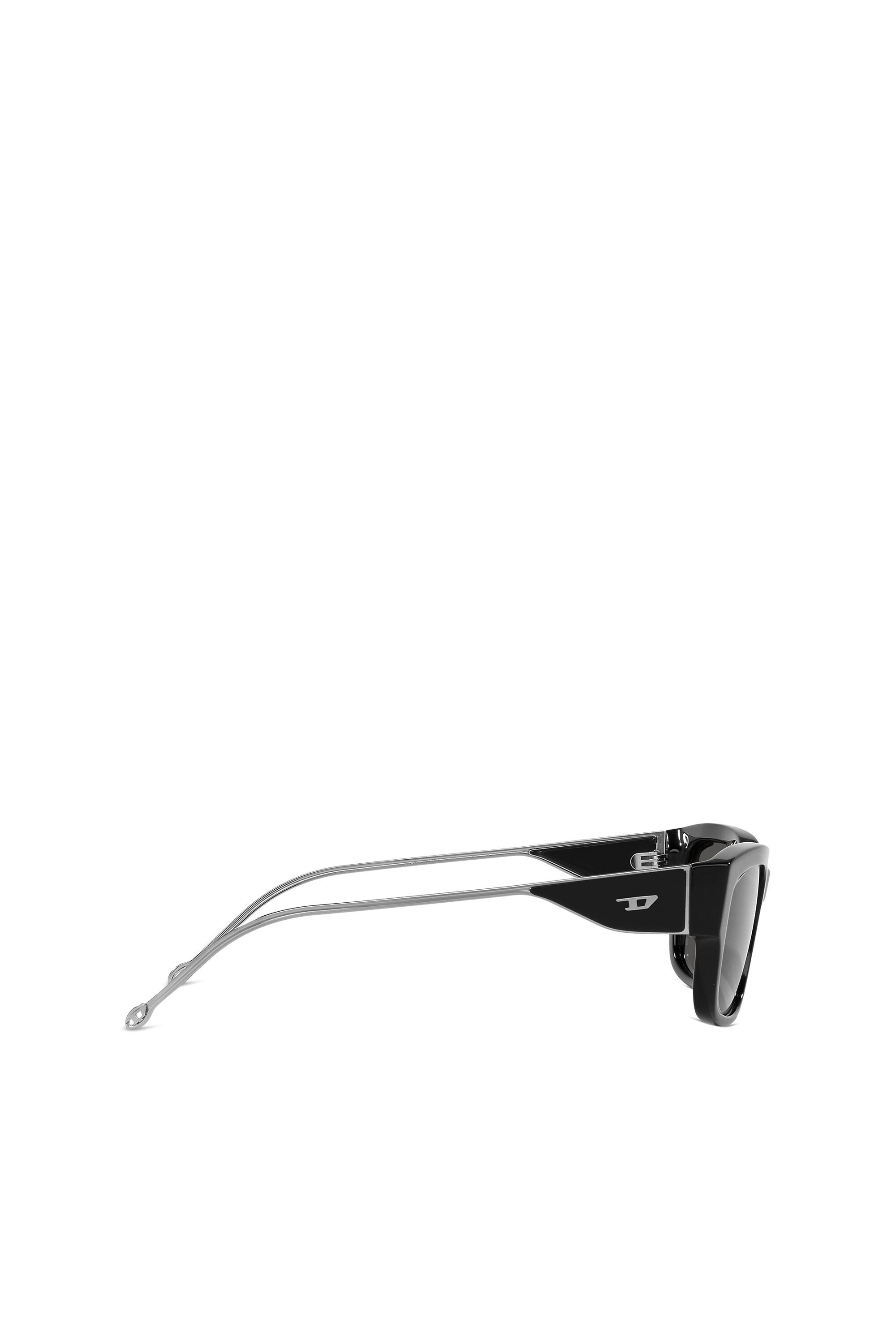 Diesel - 0DL2002 SIZE 56, Unisex Rechteckiges Modell Brille in Schwarz/Silber - 2