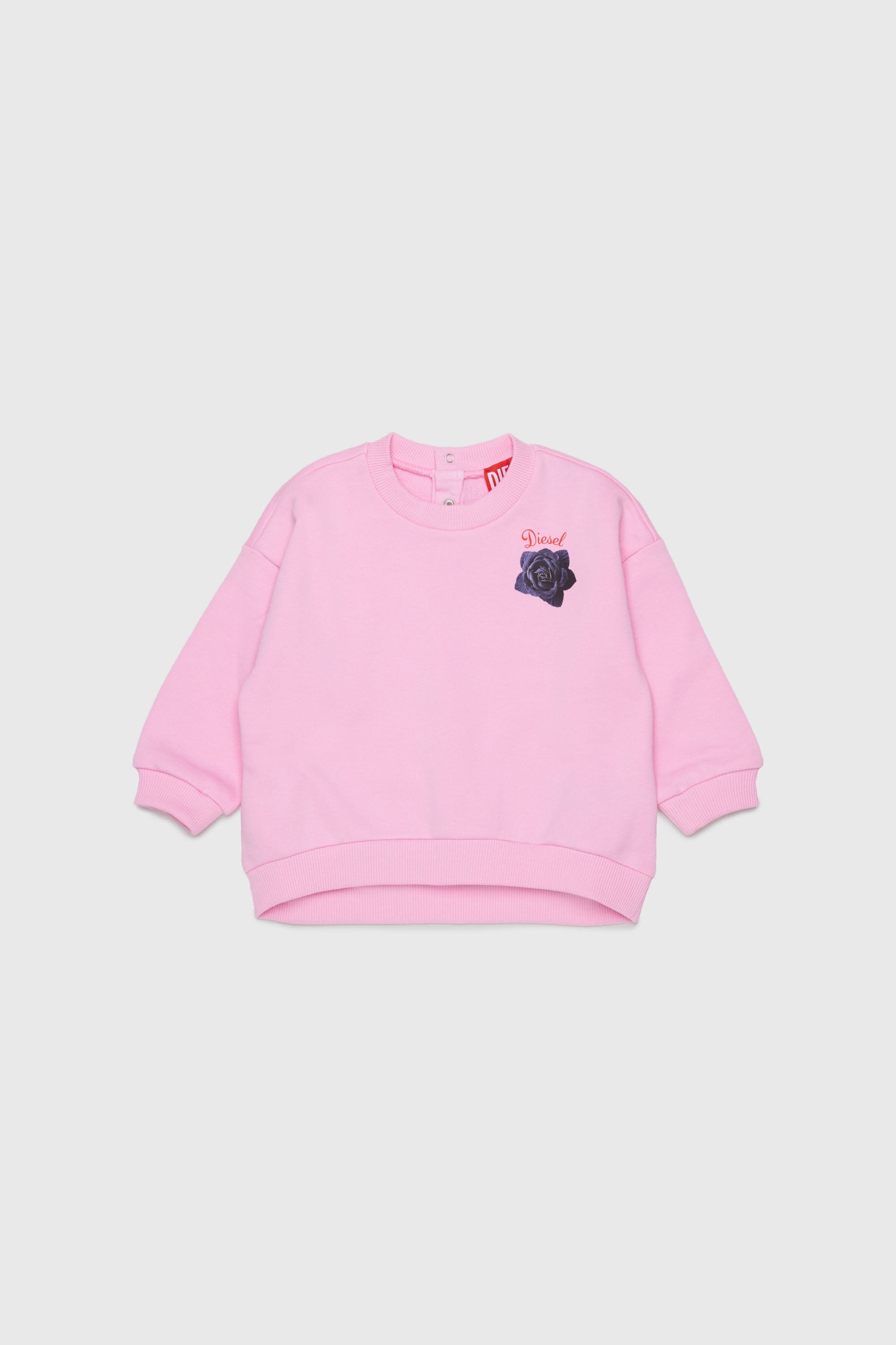 Diesel - SROSEB, Felpa in cotone con stampa rose Donna in Rosa - 1