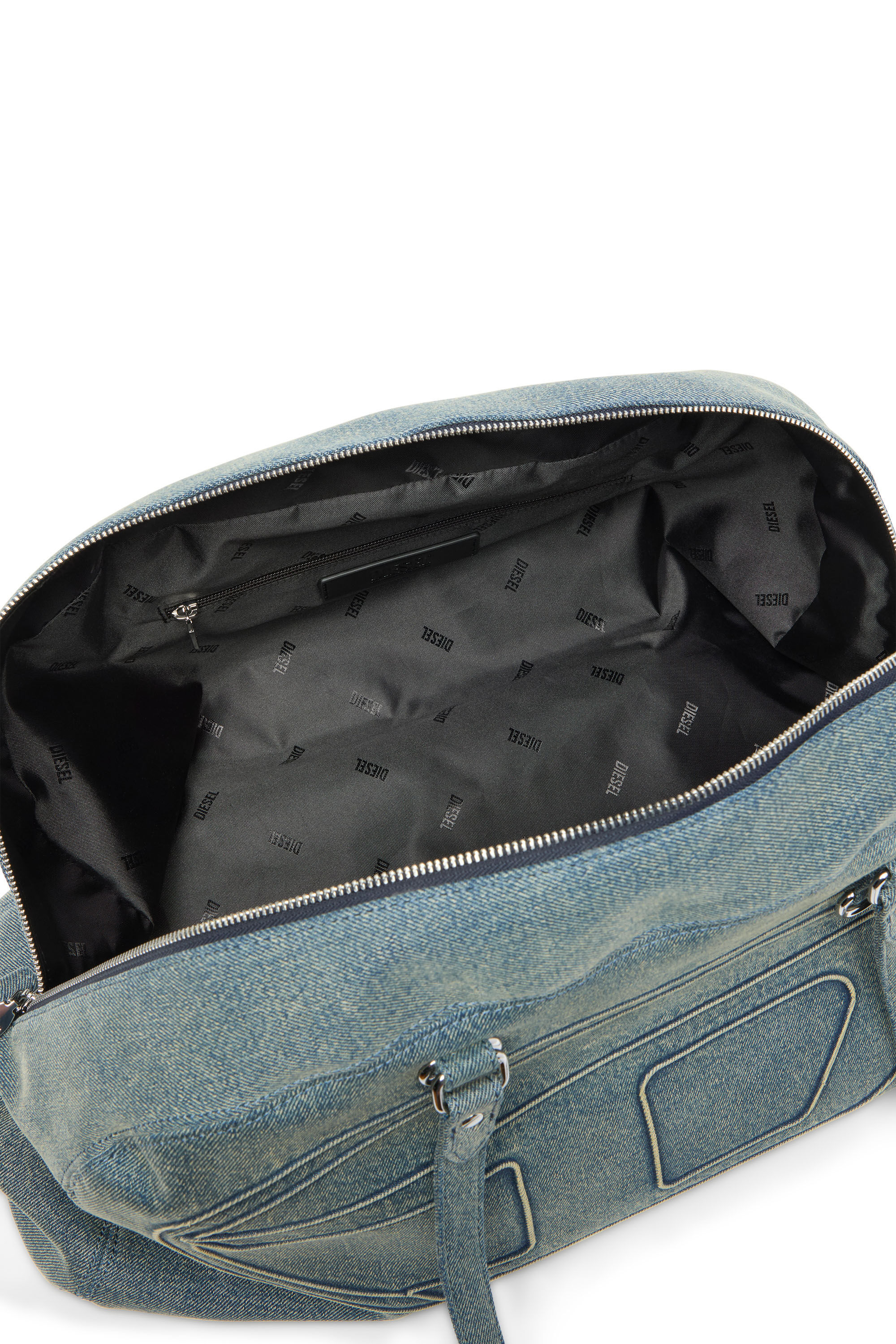 Diesel - 1DR DOME SOFT DUFFLE XL, 1DR Dome-Sac polochon en denim avec logo Oval D Mixte in Bleu - 4