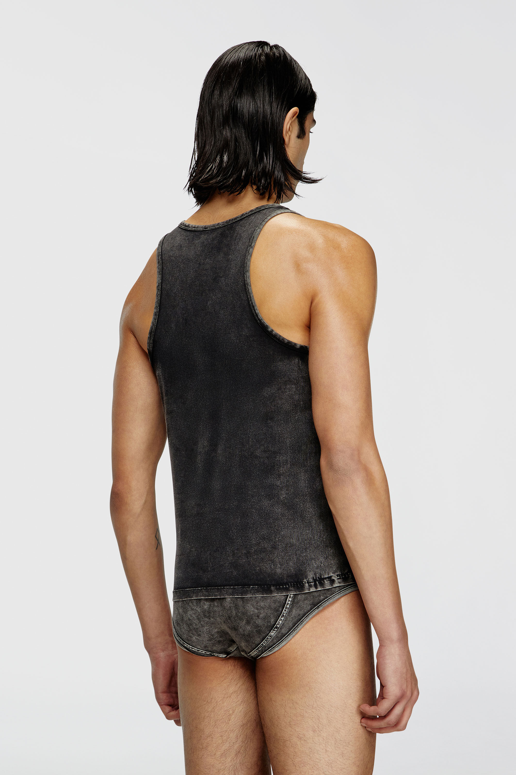 Diesel - WALTY-DNM, Canotta effetto denim Uomo in Nero - 4