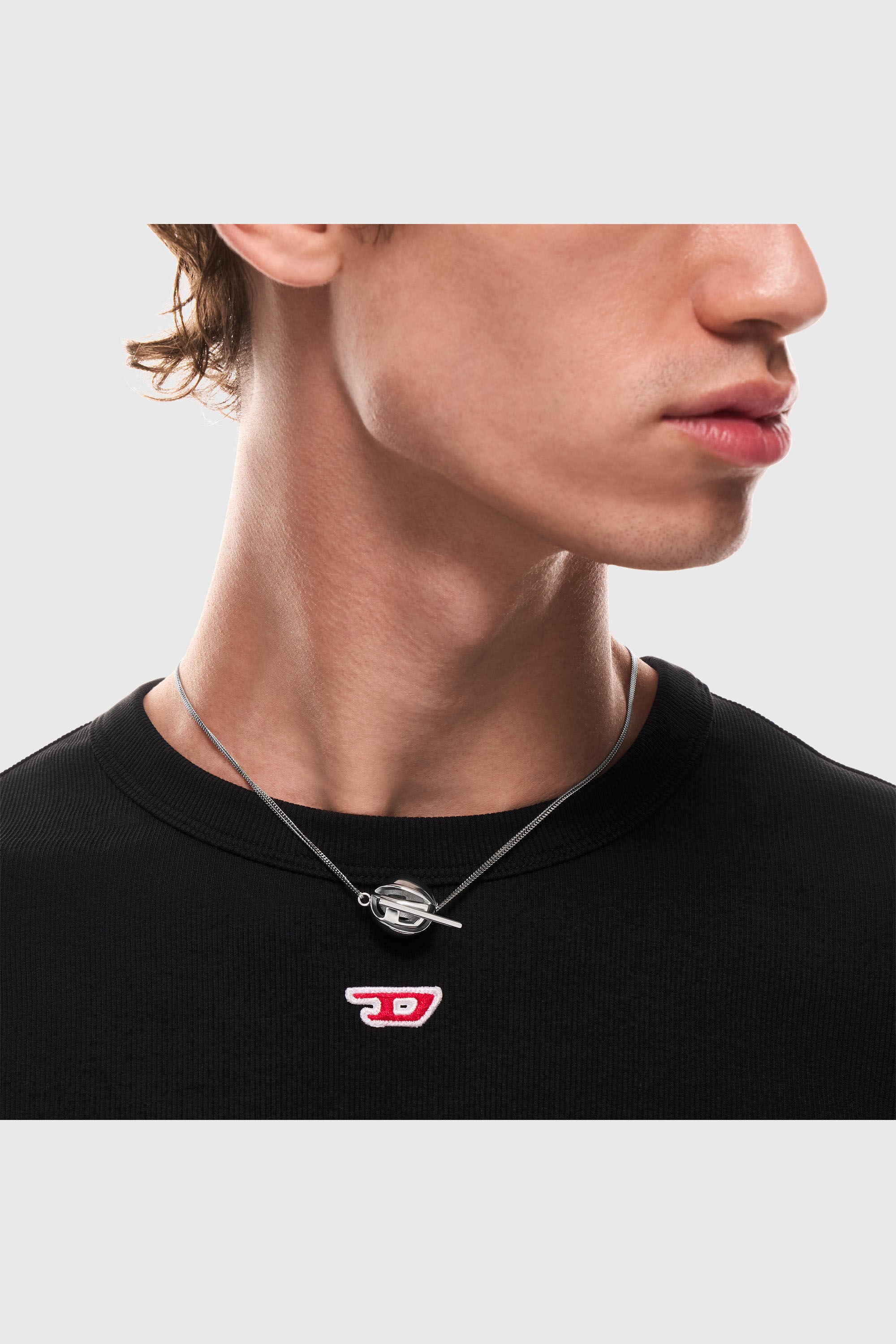 Diesel - DX1716040, Collana con pendente in acciaio inox Unisex in Argento - 3