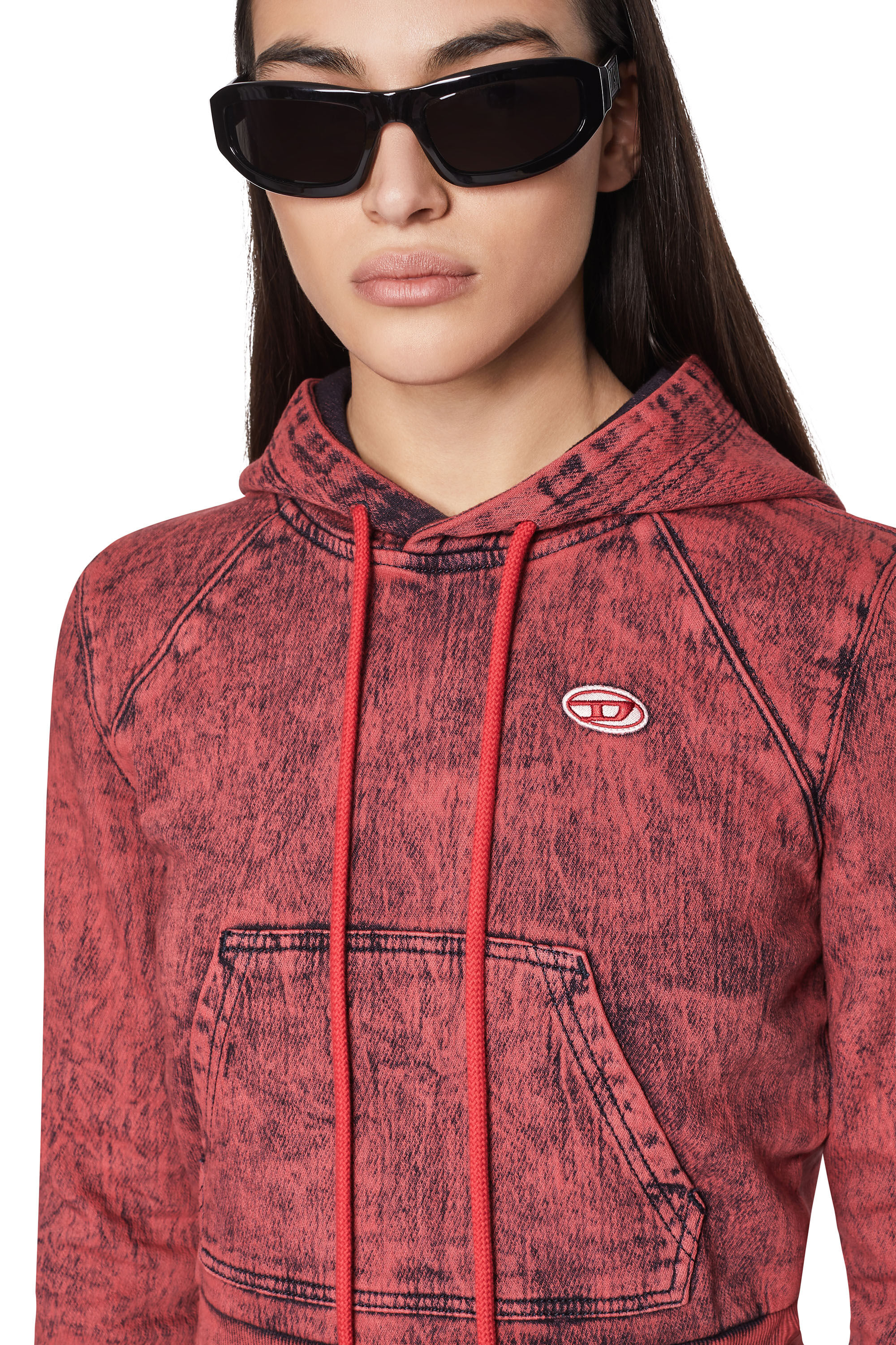 Diesel - D-ANGY-HOOD FS TRACK DENIM, Rosso - Image 5