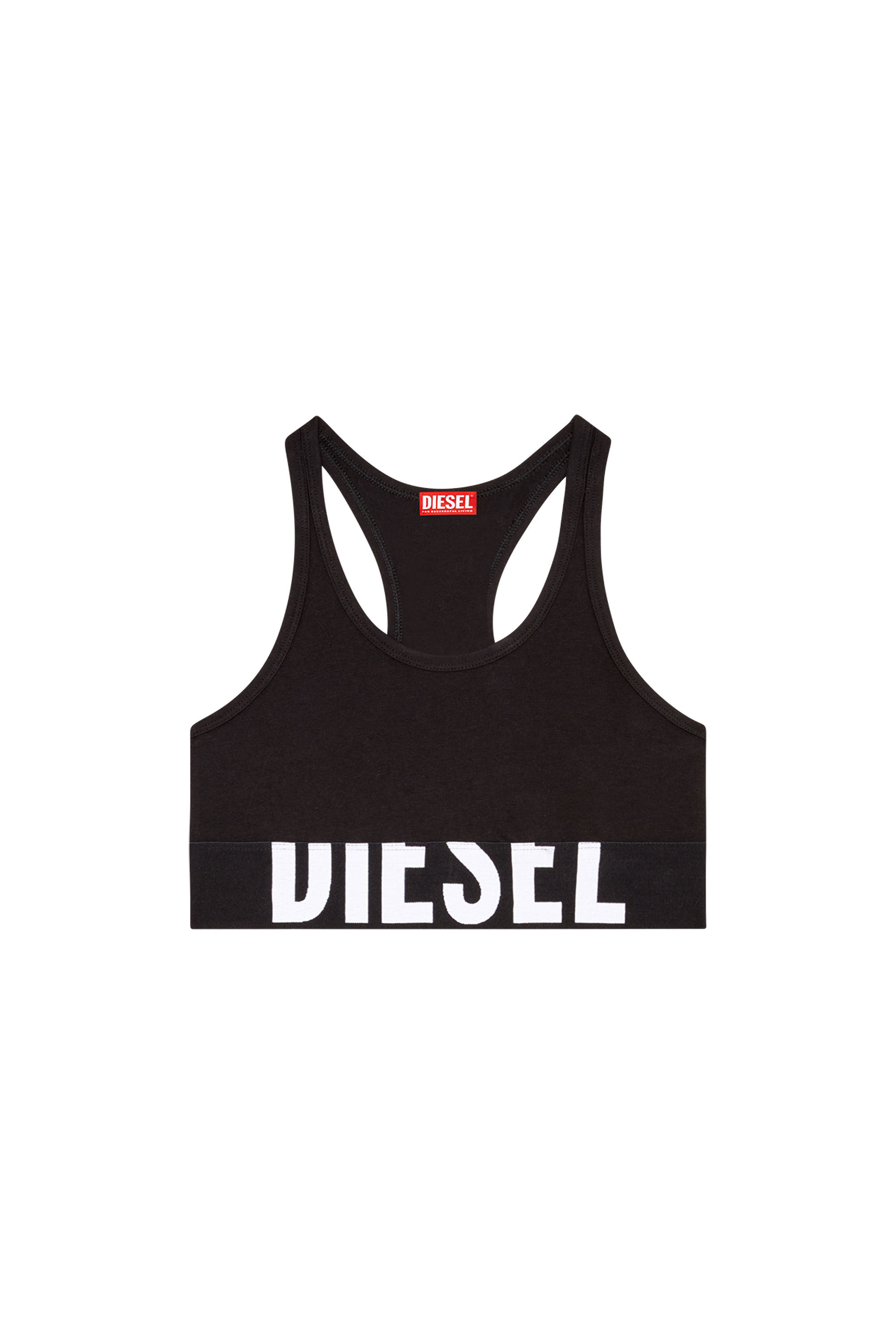 Diesel - UFSB-COTTON-RACE-BRALETTE-XL, Femme Brassière avec logo découpé in Noir - Image 2