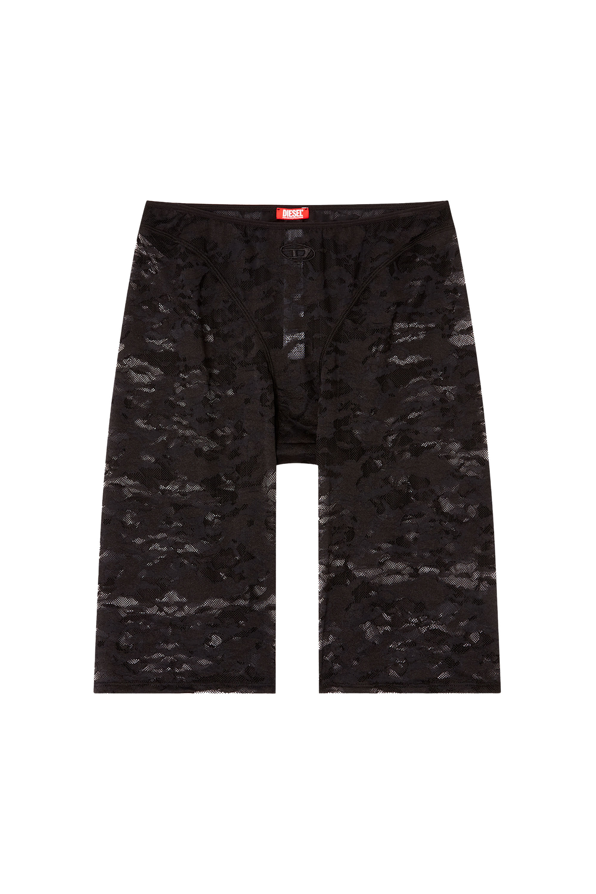 Diesel - KENDRA-UTLT, Ciclisti in pizzo camouflage con dettagli lingerie Donna in Nero - 2
