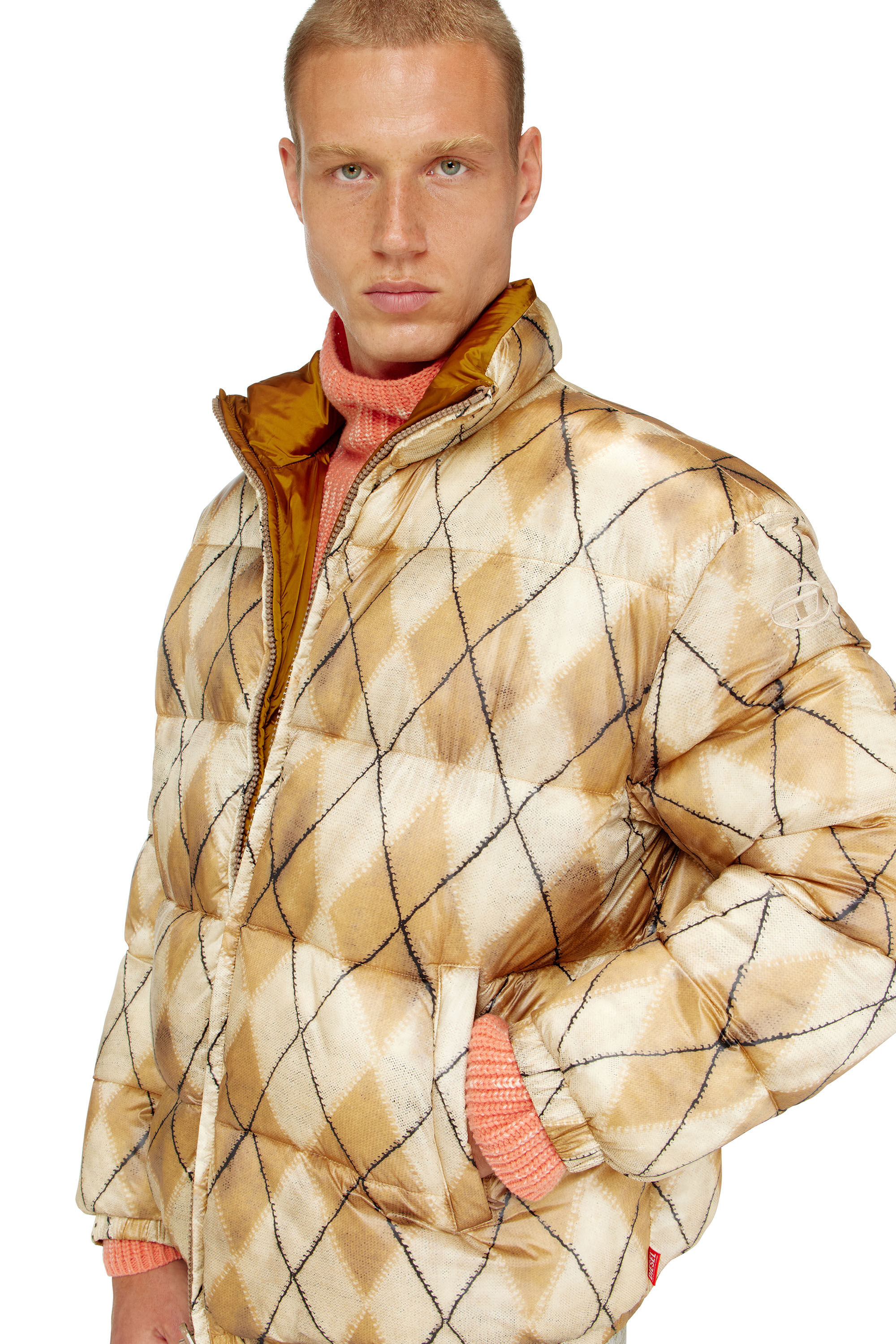 Diesel - W-BOURB-DLCK, Giacca puffer reversibile con stampa argyle Uomo in ToBeDefined - 5