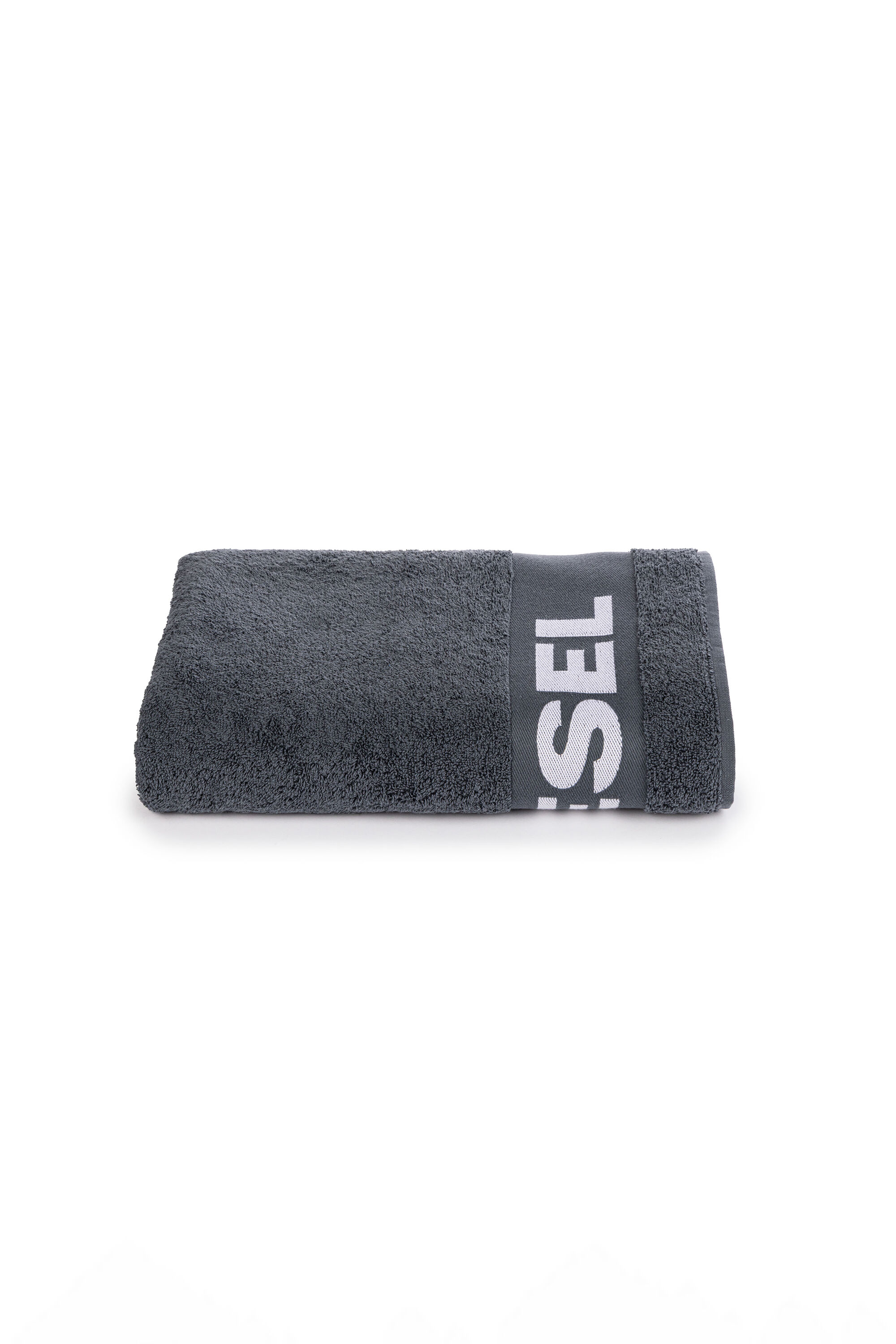 Diesel - 1015211 LOGO-COTTON TOWEL 100X180 GREY, Serviette en Éponge de Coton avec Logo Mixte in Gris - 1