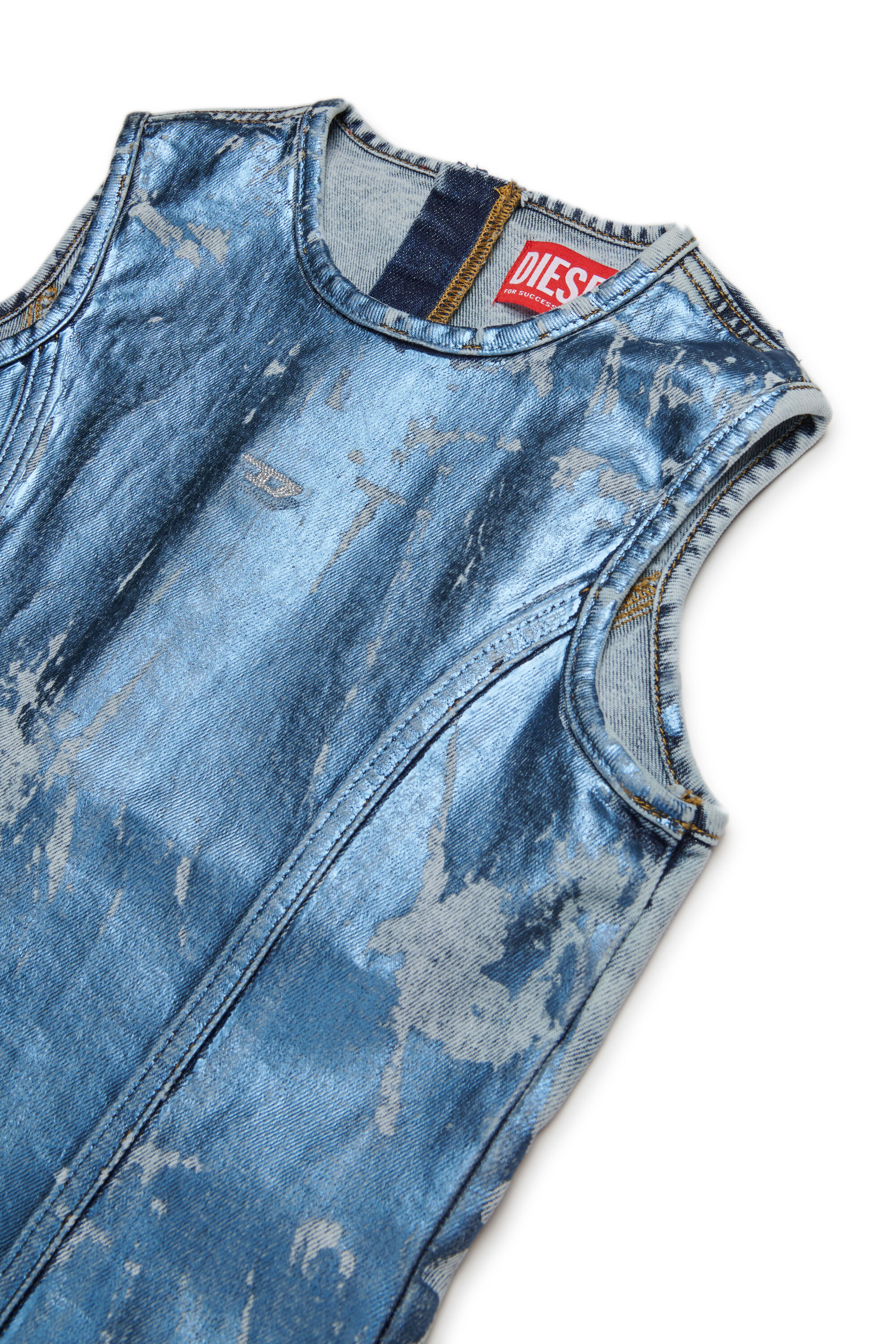 Diesel - DUMPYX, Abito in denim con effetto marmorizzato Donna in Blu - 3