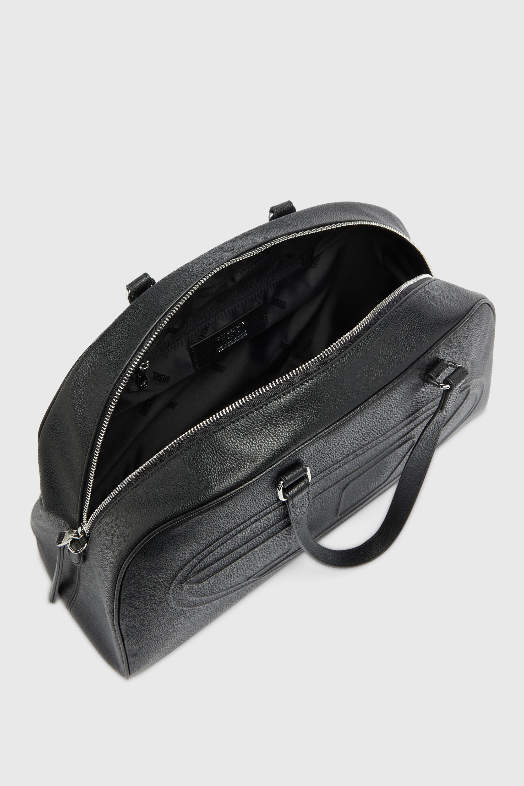 Diesel - 1DR DOME DUFFLE, 1DR Dome - Borsa da viaggio in pelle con Logo Oval D Unisex in Nero - 3