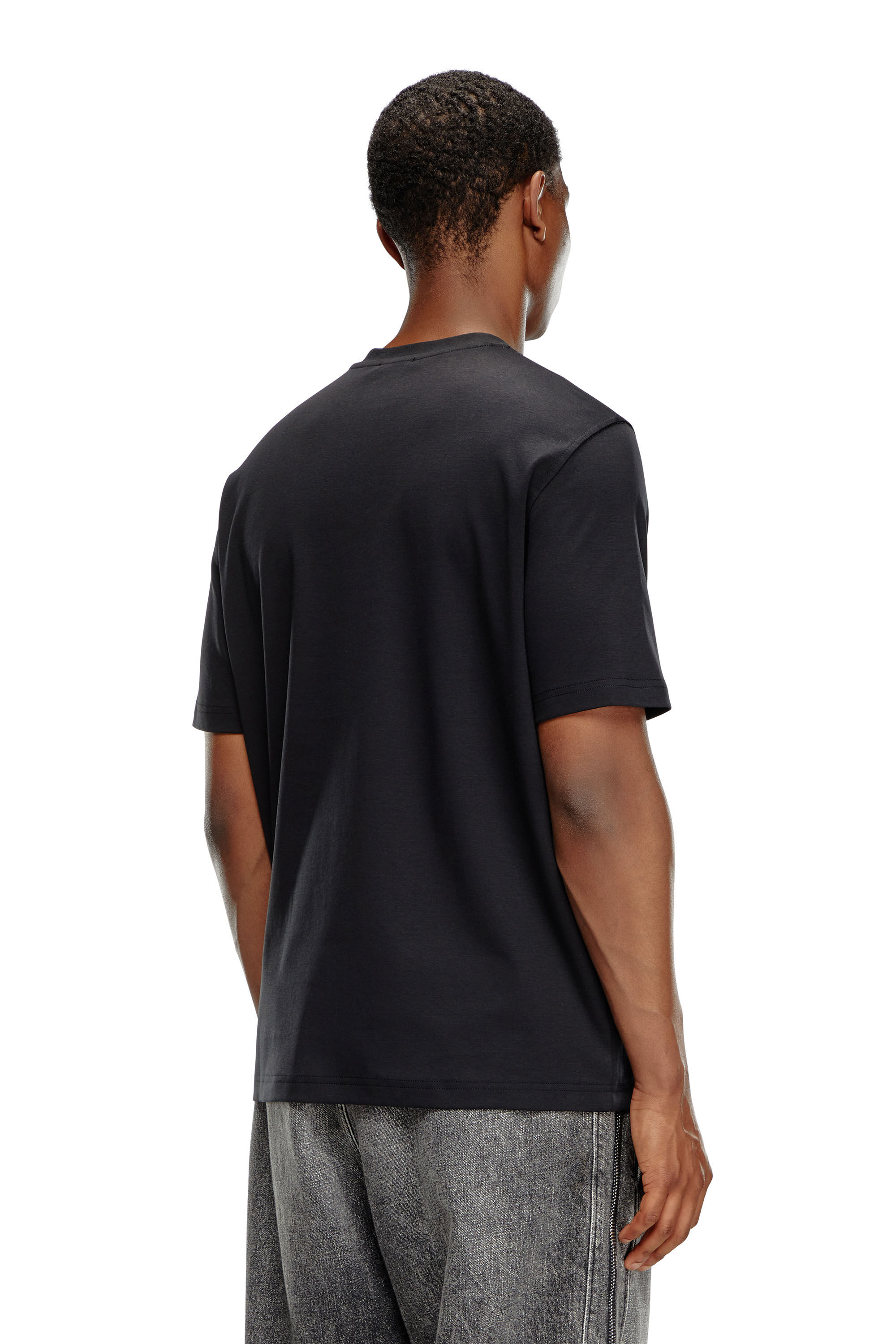 Diesel - T-ADJUST-DOVAL-PJ, Homme T-shirt avec empiècement oval D in Noir - Image 4