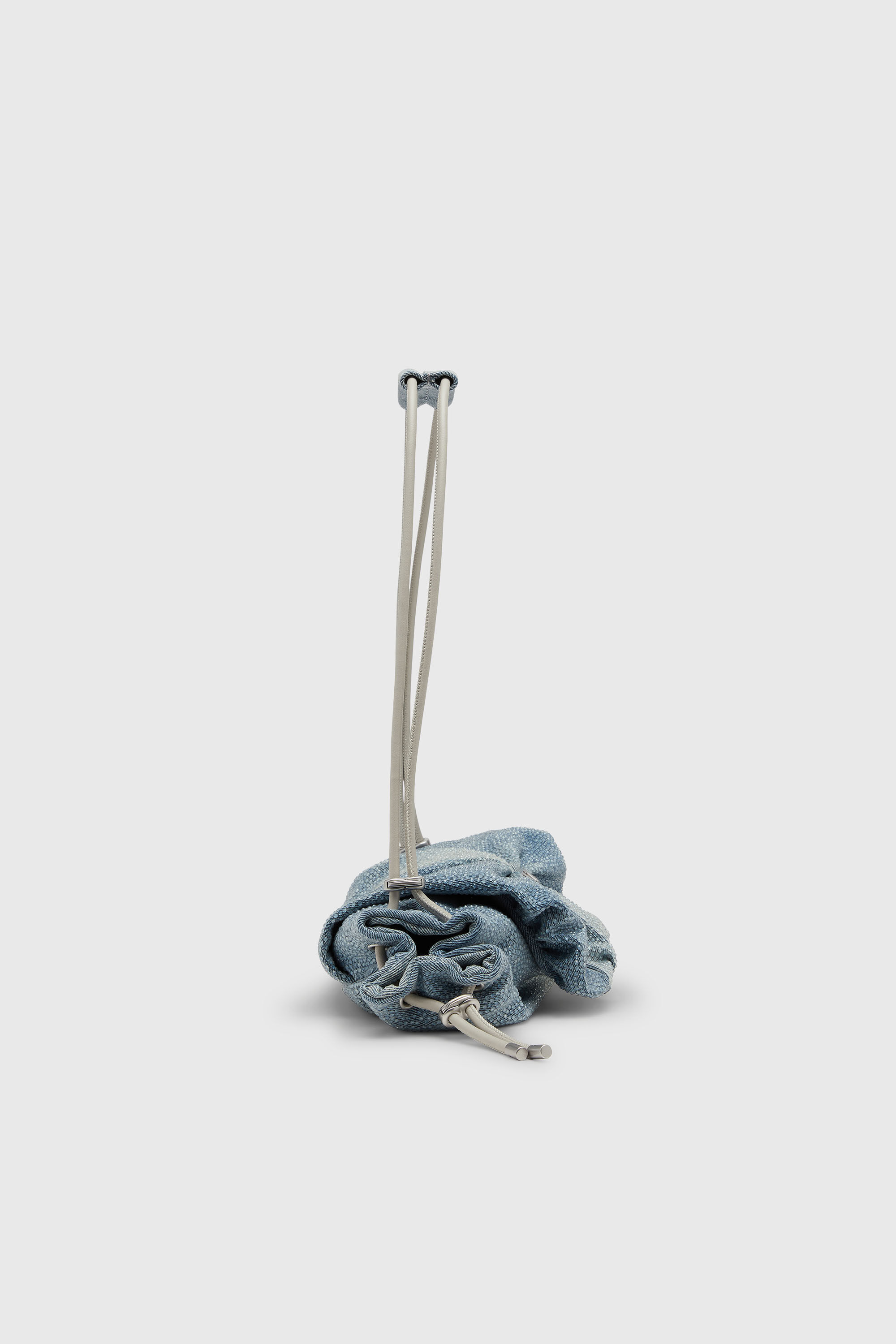 Diesel - SCRUNCH-D SHOULDER S, Damen Scrunch-D - Schultertasche aus denim mit Kristallen in Blau - 5