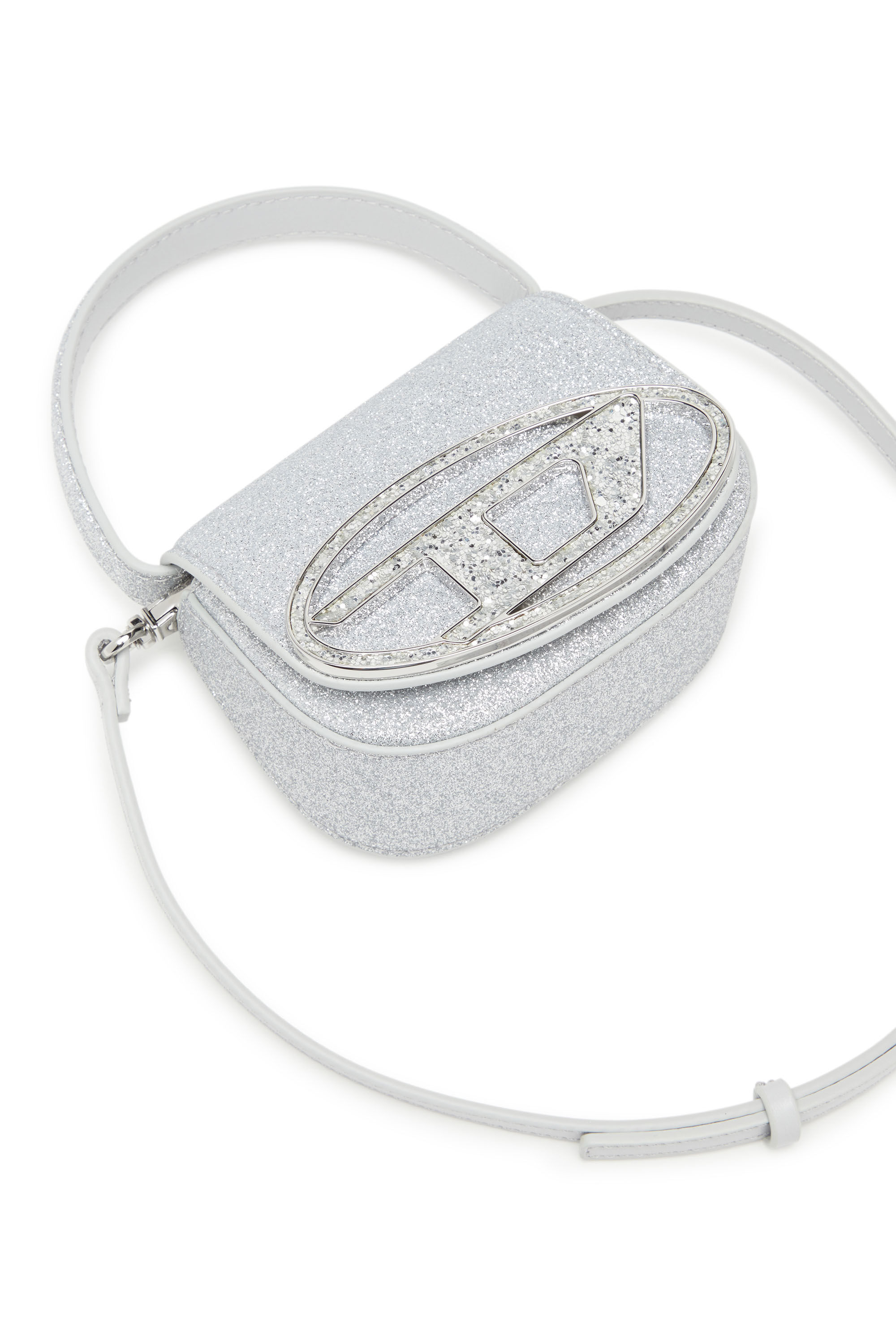 Diesel - 1DR XS, Damen 1DR XS-Ikonische Minitasche aus Glitzerstoff in Silber - Image 2